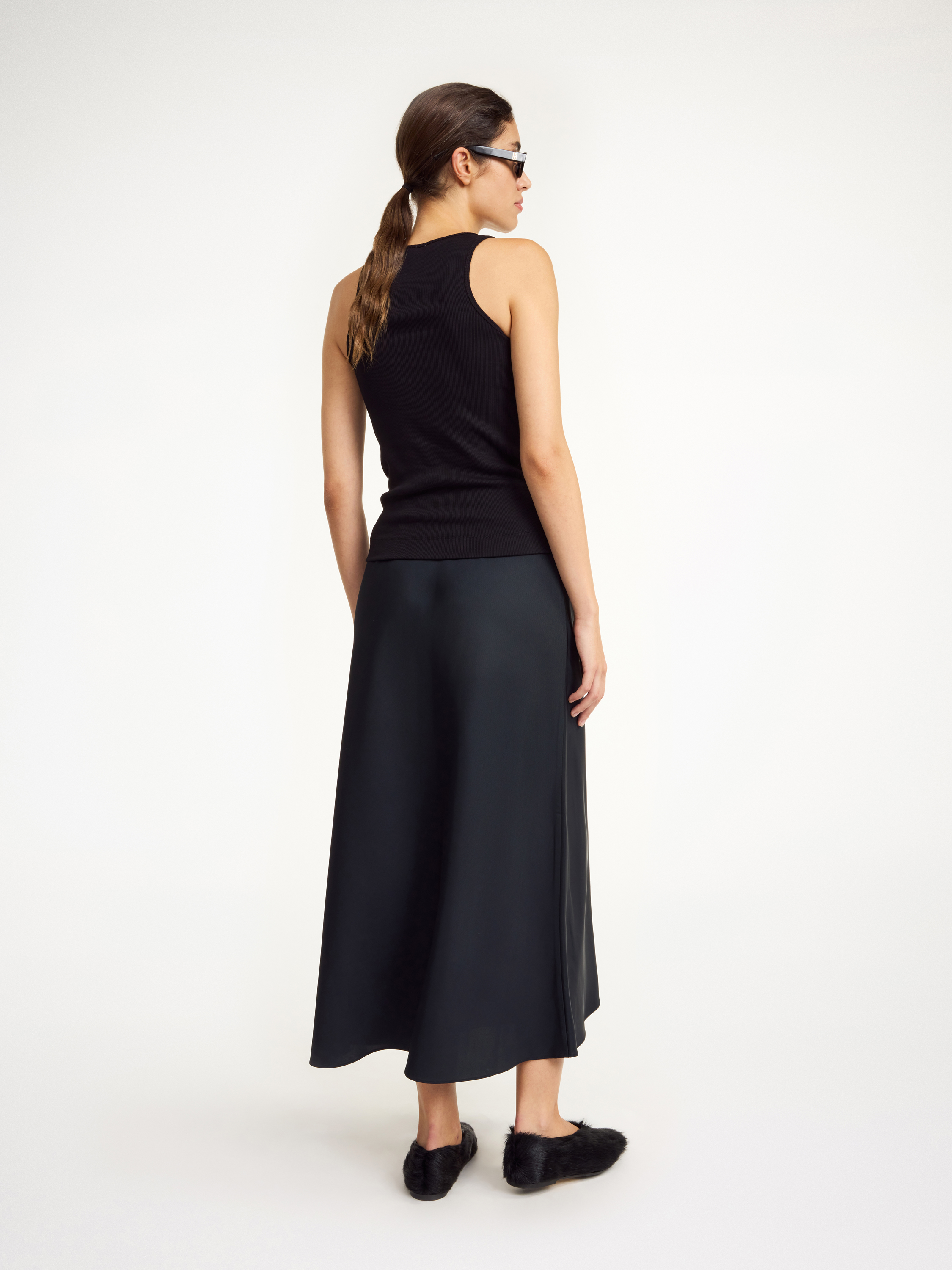 By Malene Birger Ribbed Organic Cotton Tank Top In Black