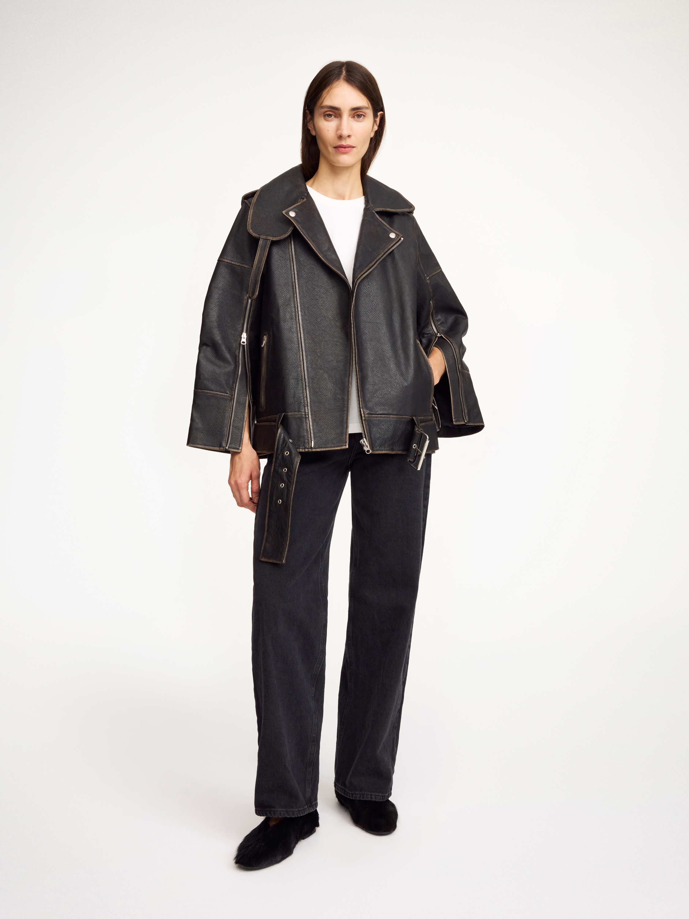 Shop By Malene Birger Beatrisse Leather Jacket In Black
