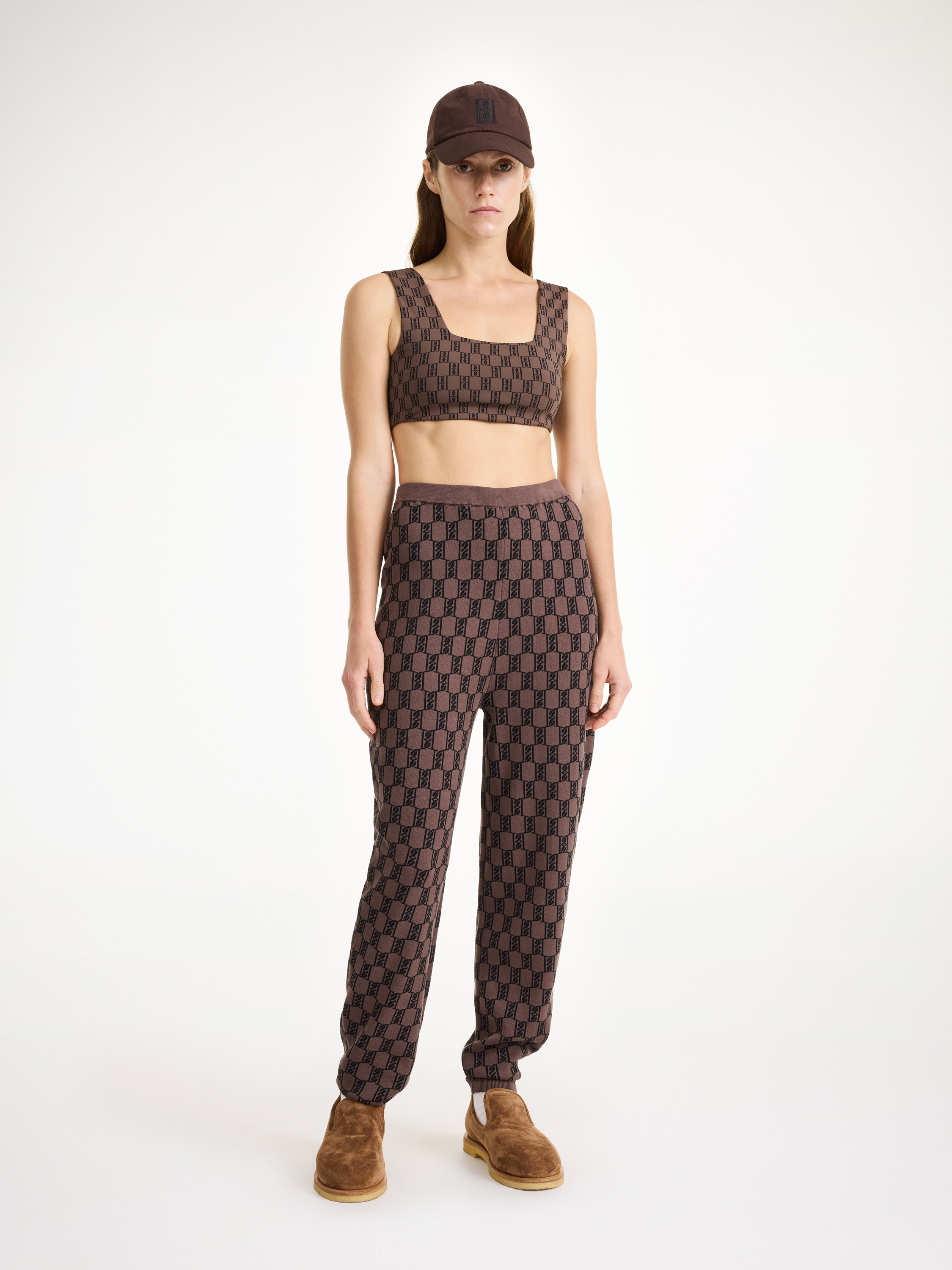 By Malene Birger Hali Knitted Sweatpants In Dark Mahogany