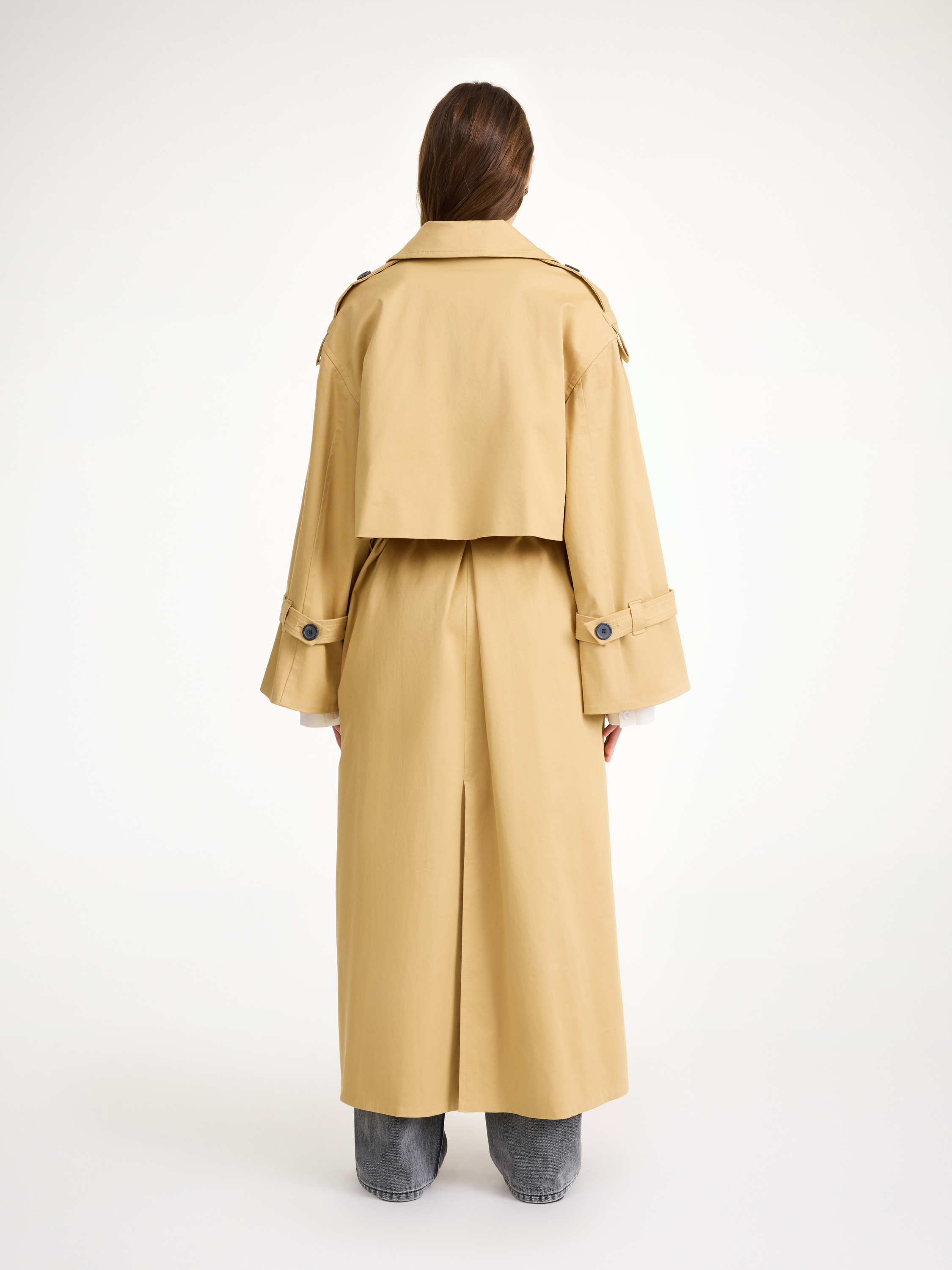 By Malene Birger Alanis Double-breasted Cotton Twill Trench Coat In Sand Beige