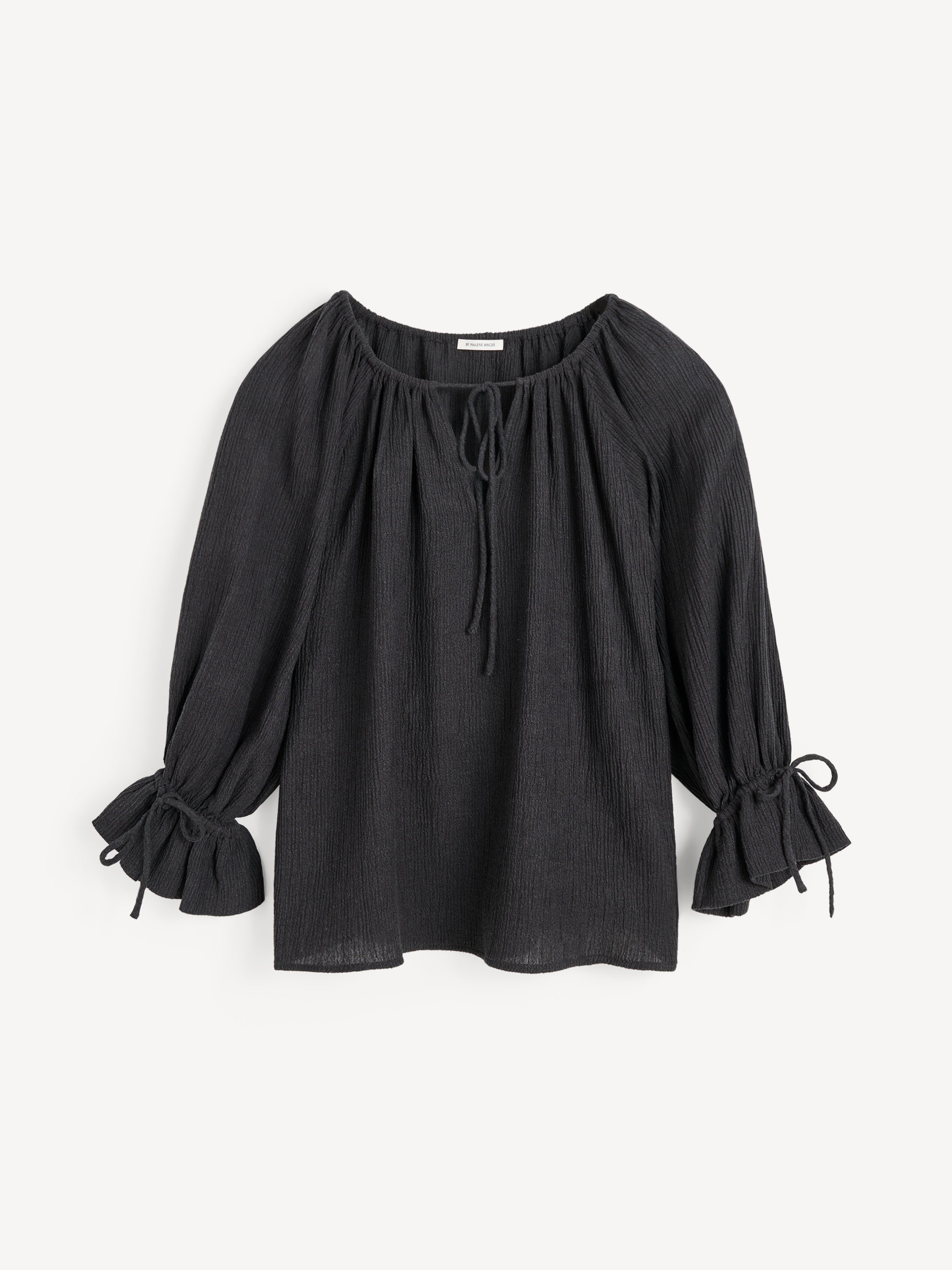 By Malene Birger Women's Black Rose Weave Blouse Size 42