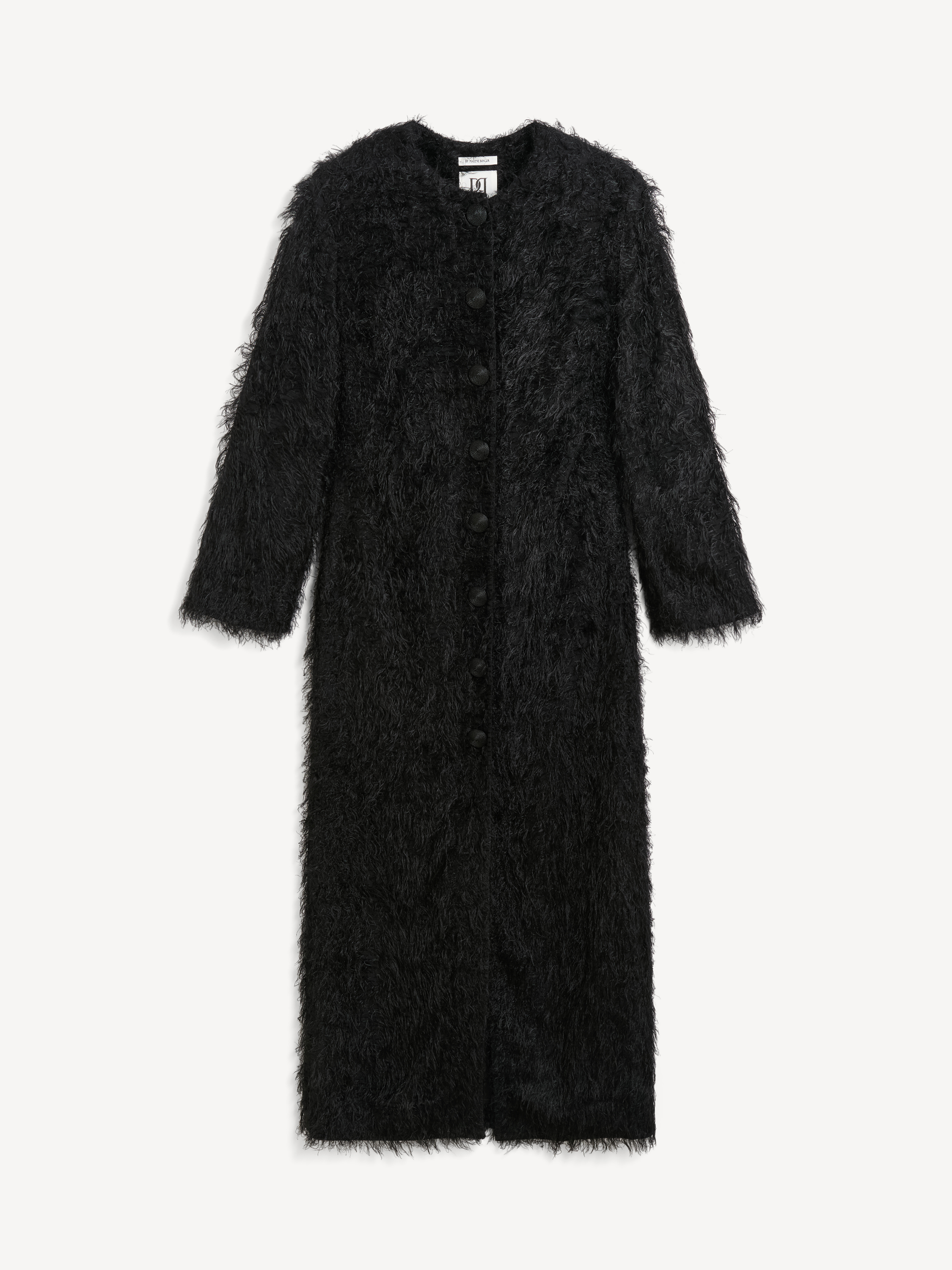 By Malene Birger Susenne Textured Vegan Fur Maxi Dress In Black