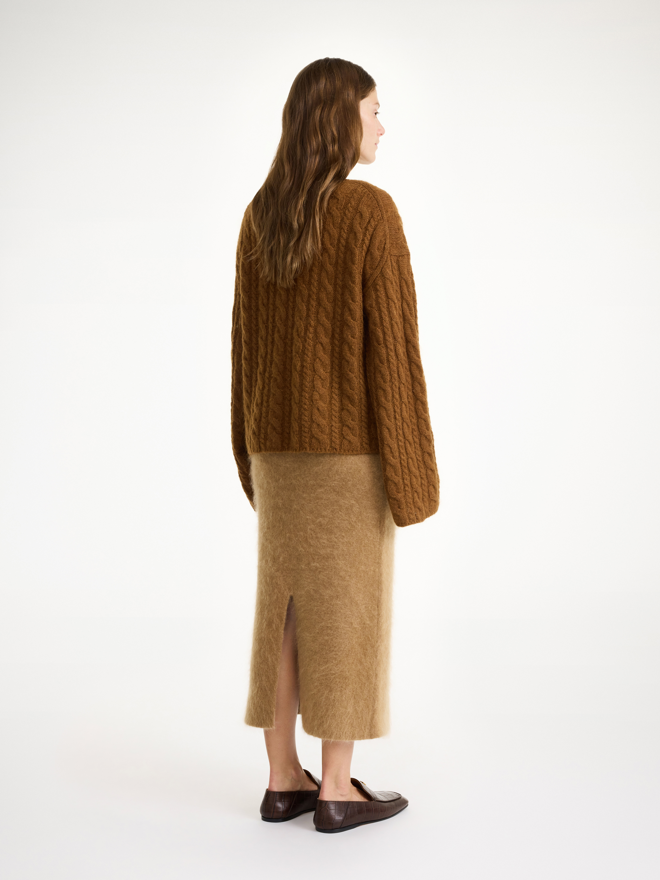 By Malene Birger Cierra Cable-knit Sweater In Bison