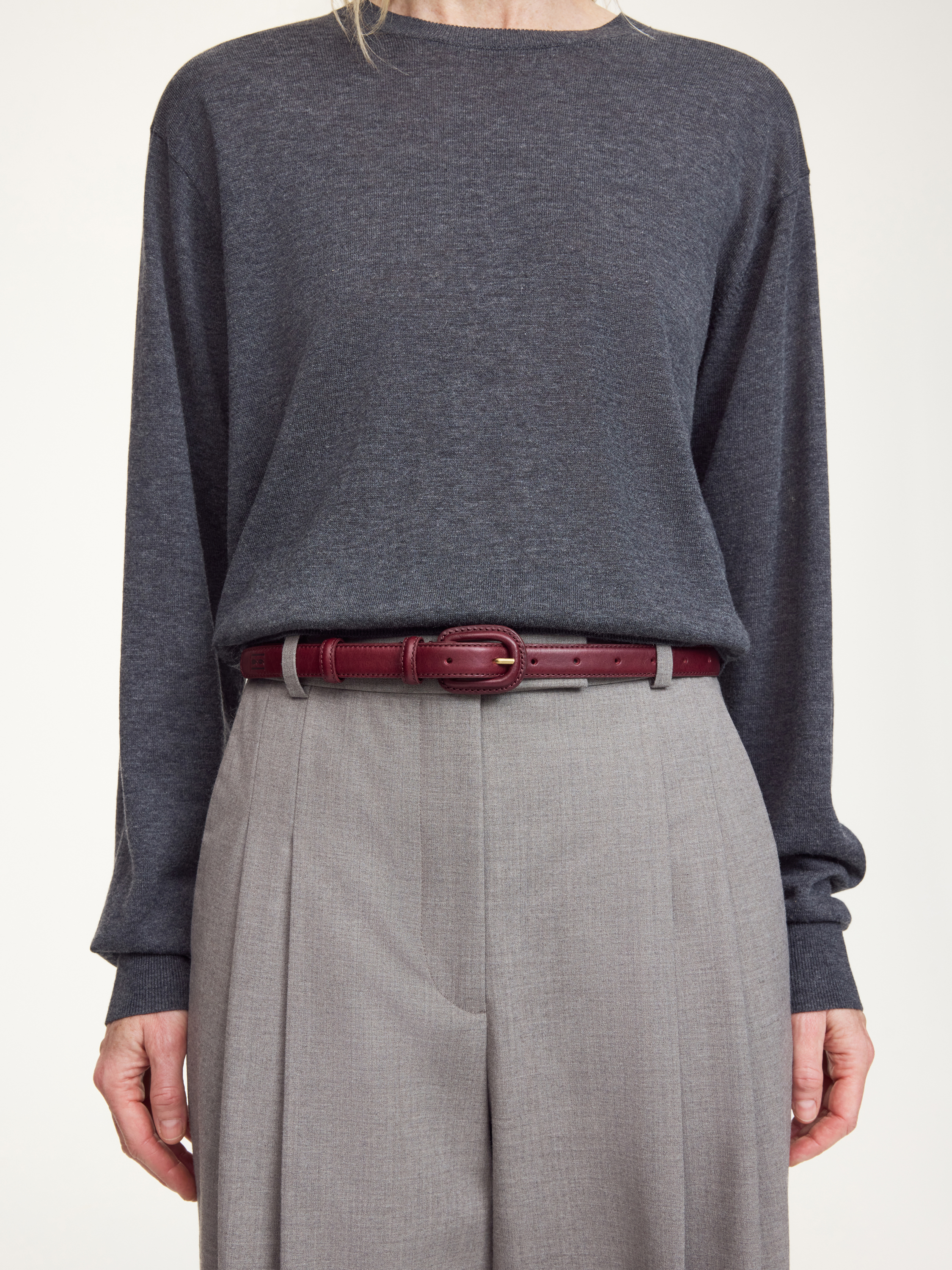 By Malene Birger Salio Leather Belt In Burgundy
