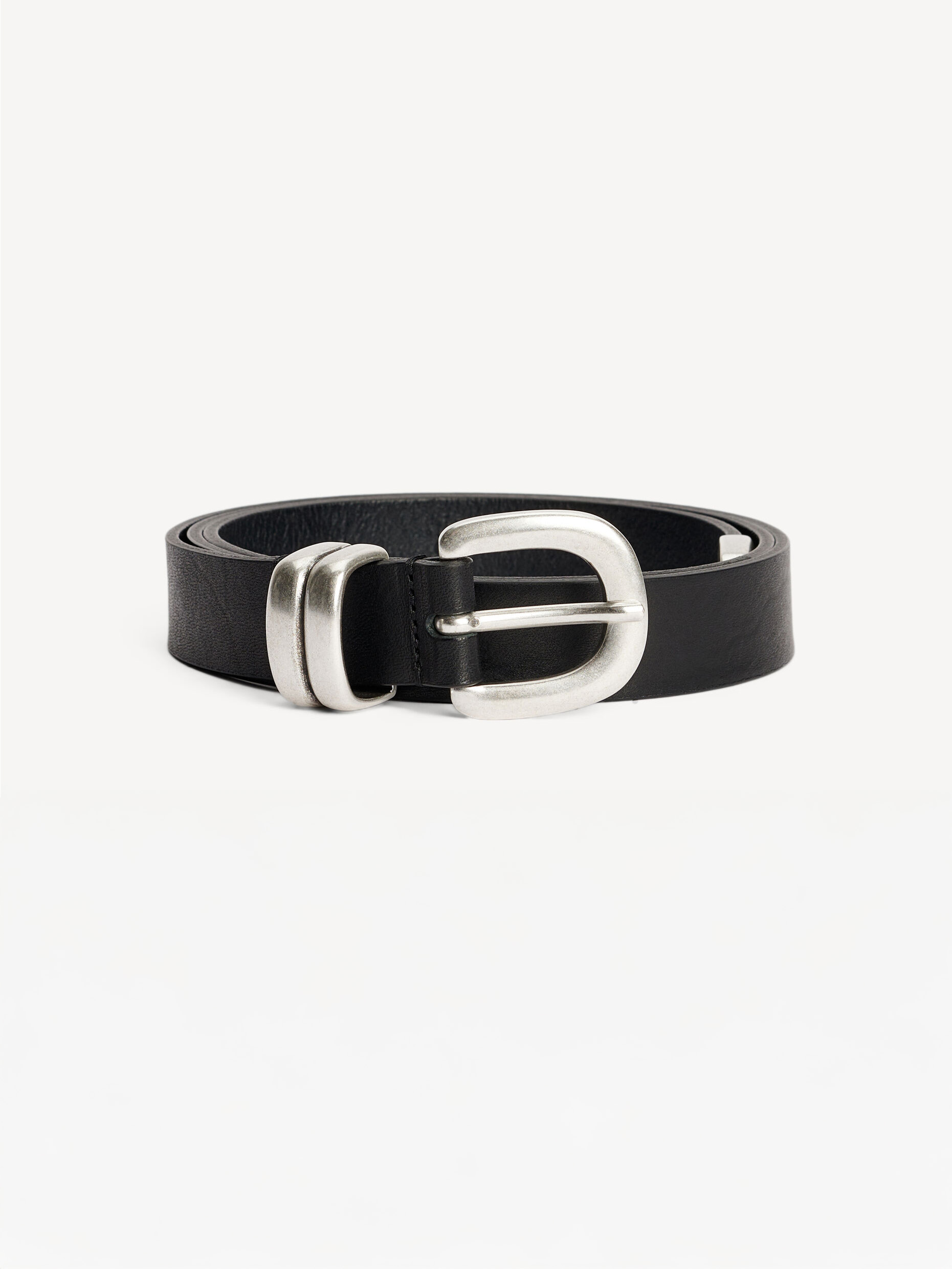 By Malene Birger Zoira Silver-tone Buckle Belt In Black