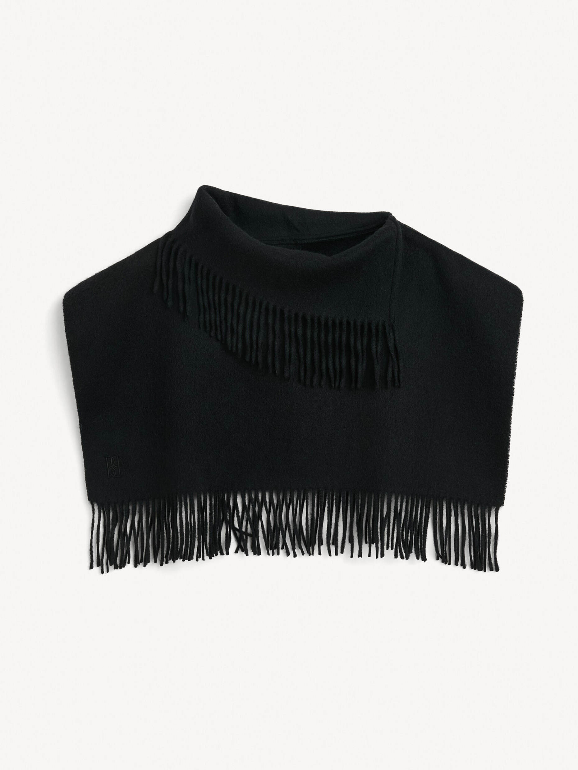 By Malene Birger Turtla Wool Fringe Bib In Black