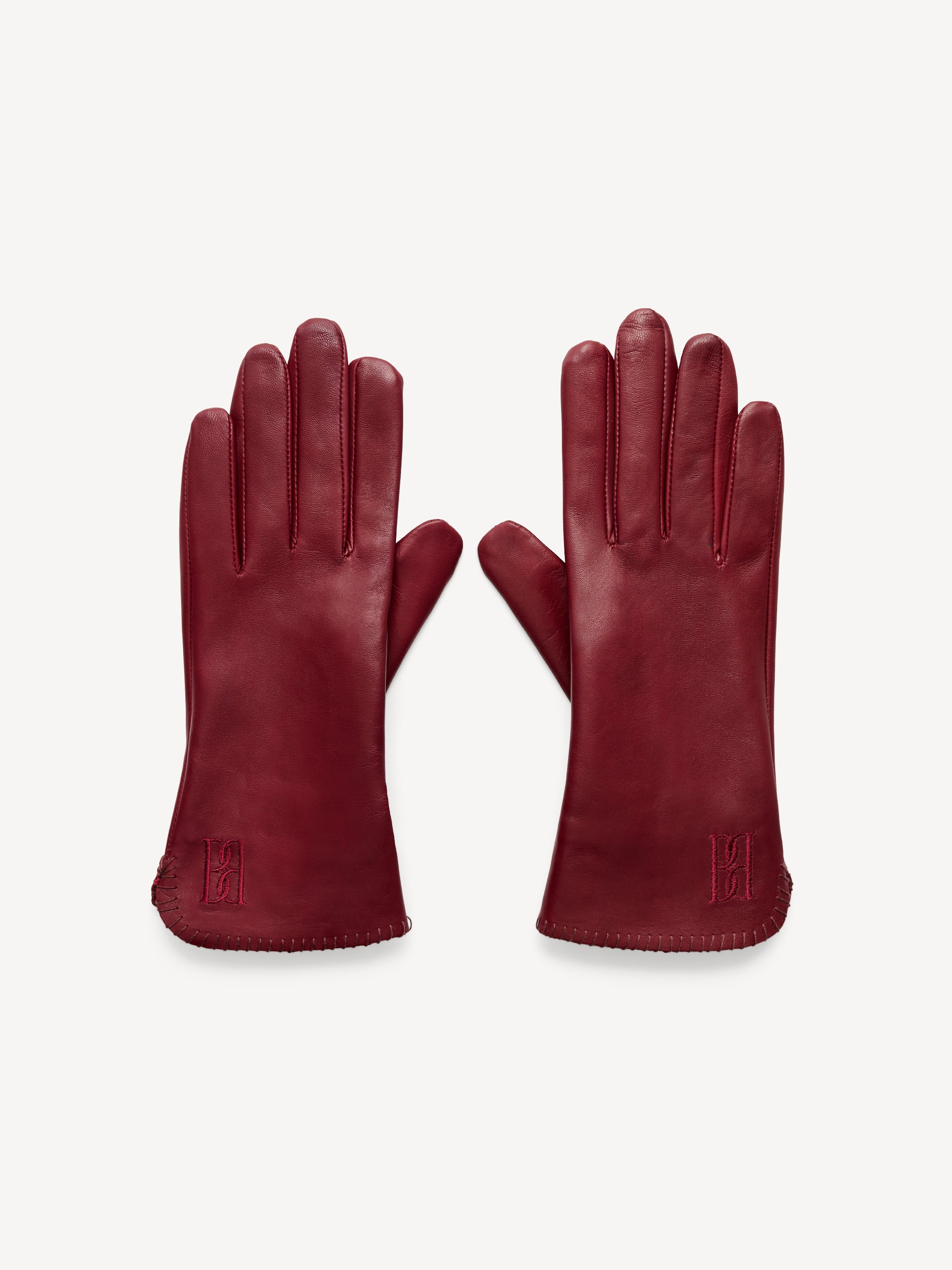 By Malene Birger Ginny Leather Gloves In Burgundy