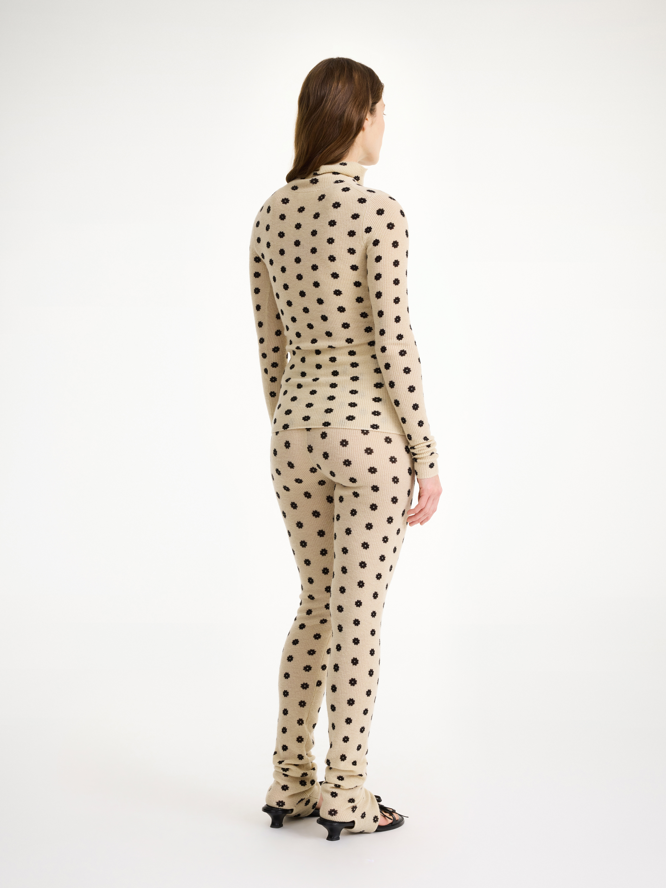 By Malene Birger Fioria Turtleneck Wool Sweater In Graphic Flower