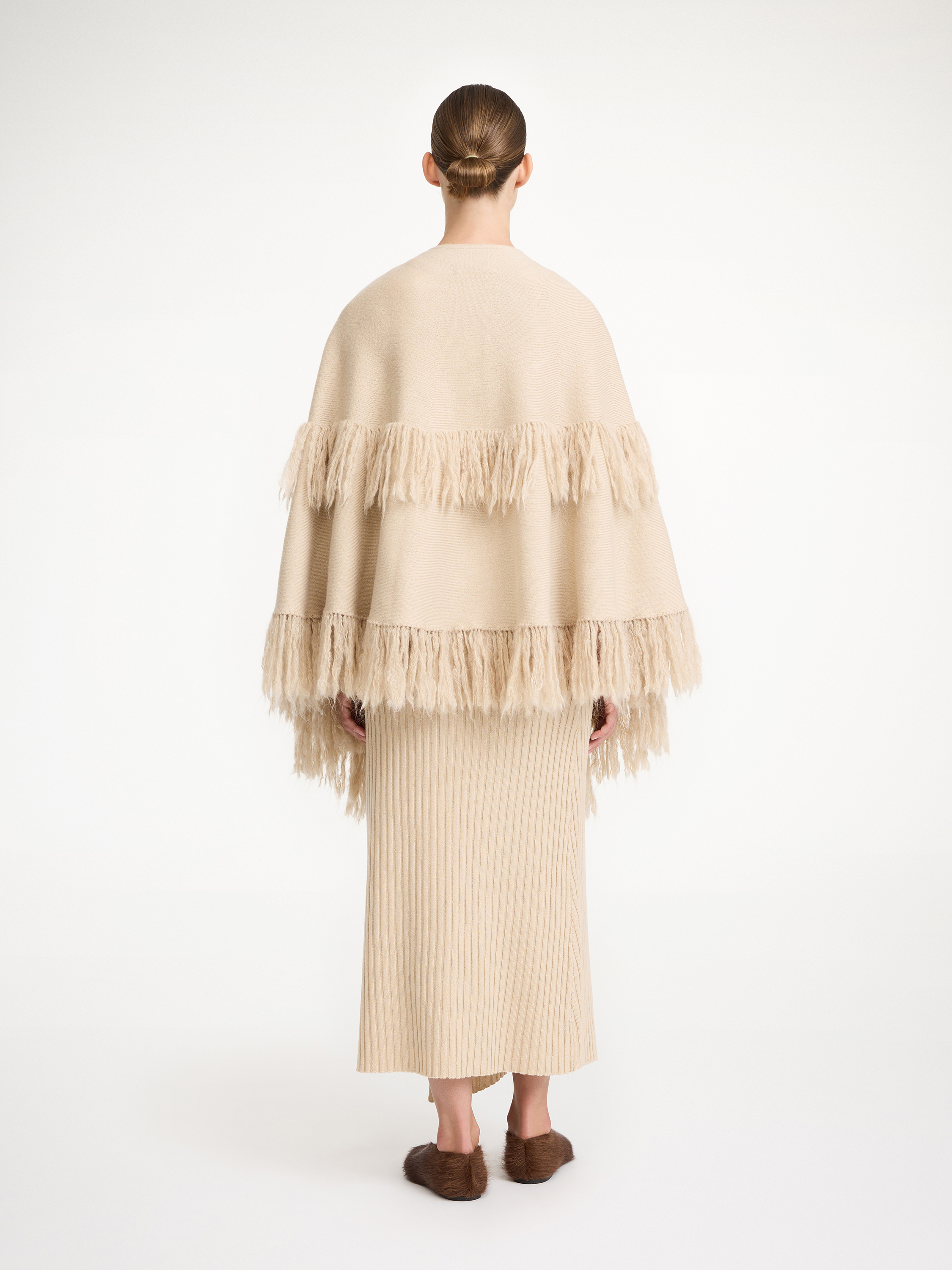 By Malene Birger Dixi Wool Poncho In Old Beige