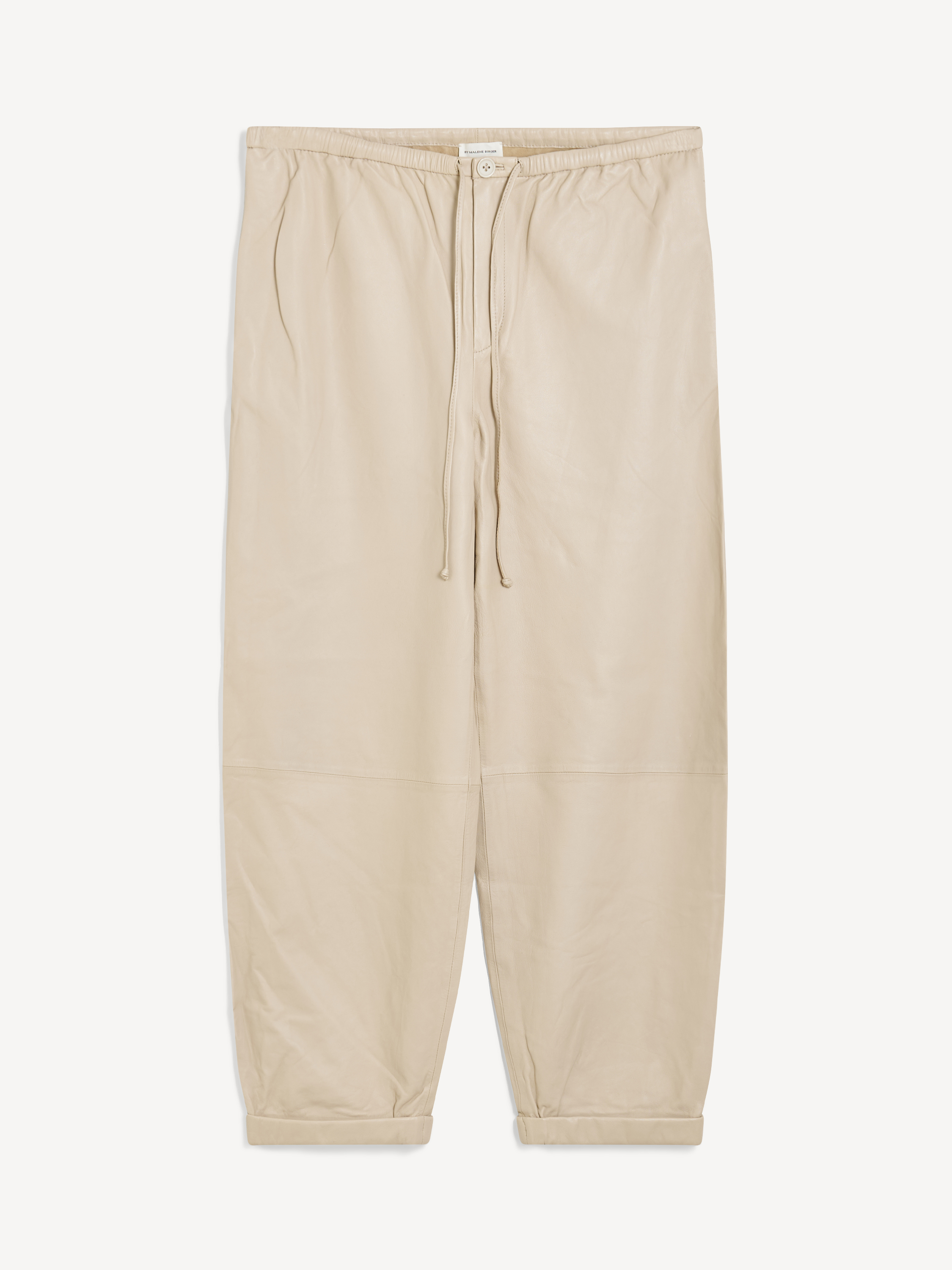 Shop By Malene Birger Joanni Leather Trousers In Cement