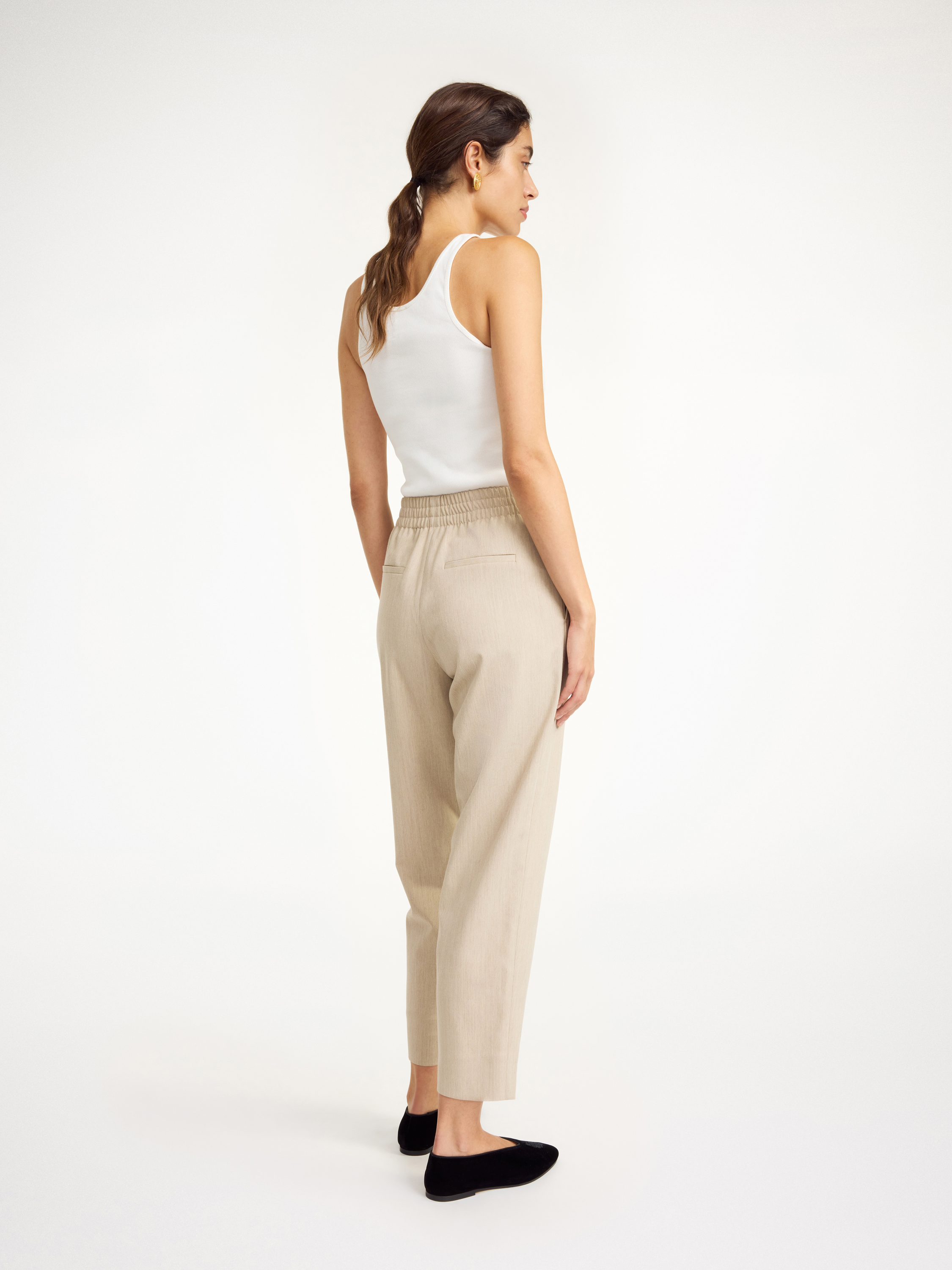 Shop By Malene Birger Remi Trousers In Beige Melange