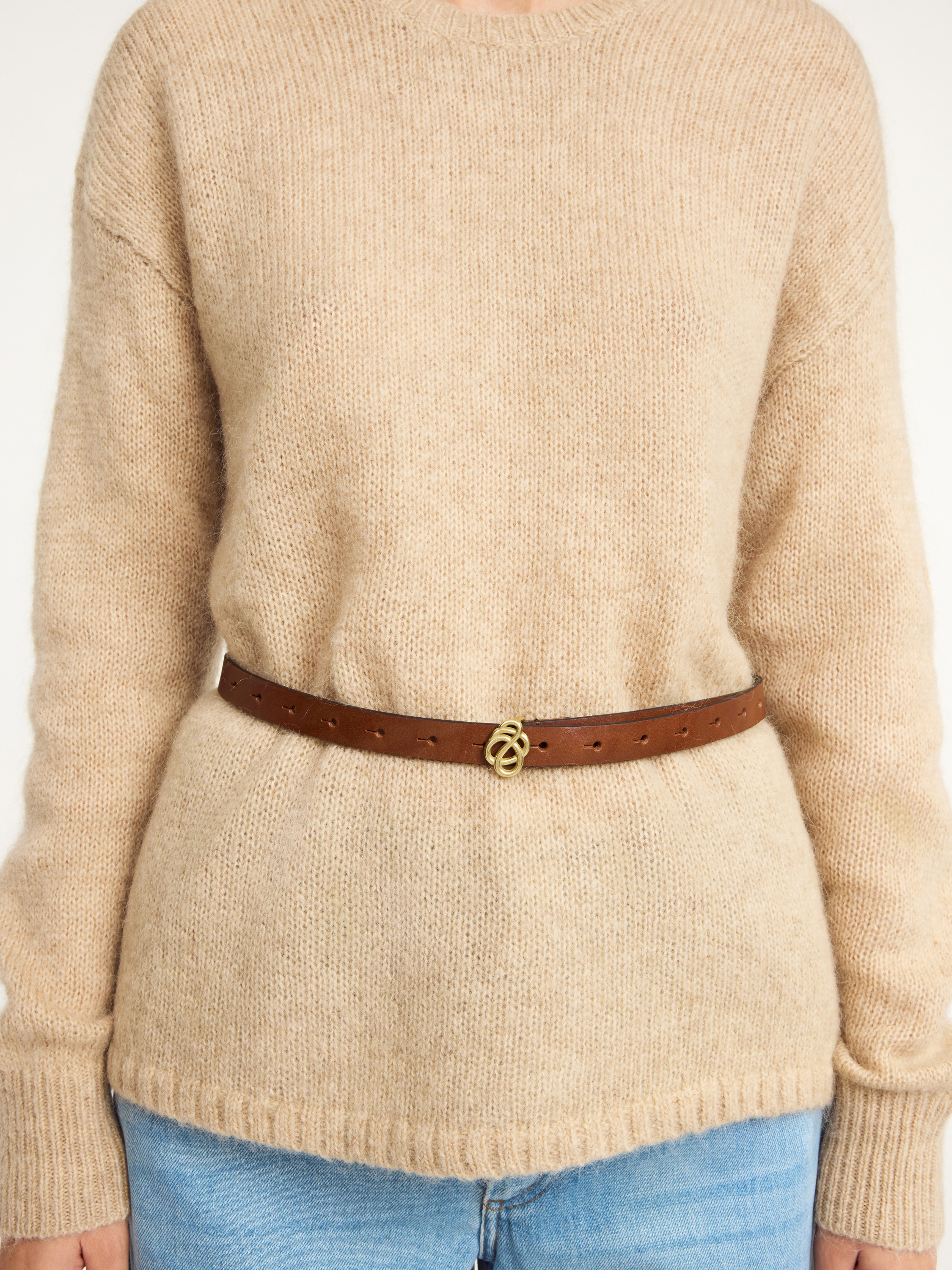 By Malene Birger Ouma Leather Belt In Dark Brown