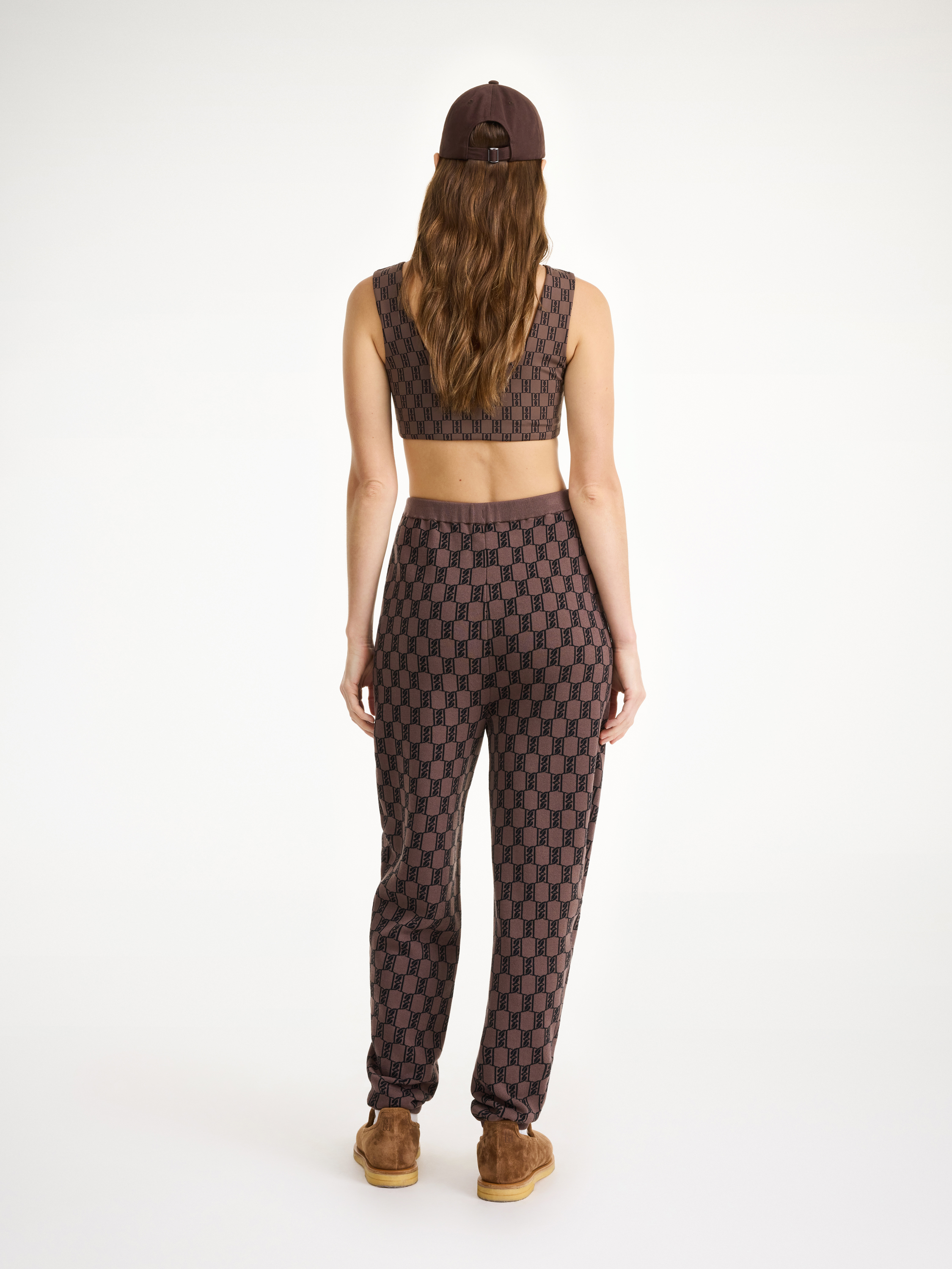Shop By Malene Birger Hali Knitted Sweatpants In Dark Mahogany