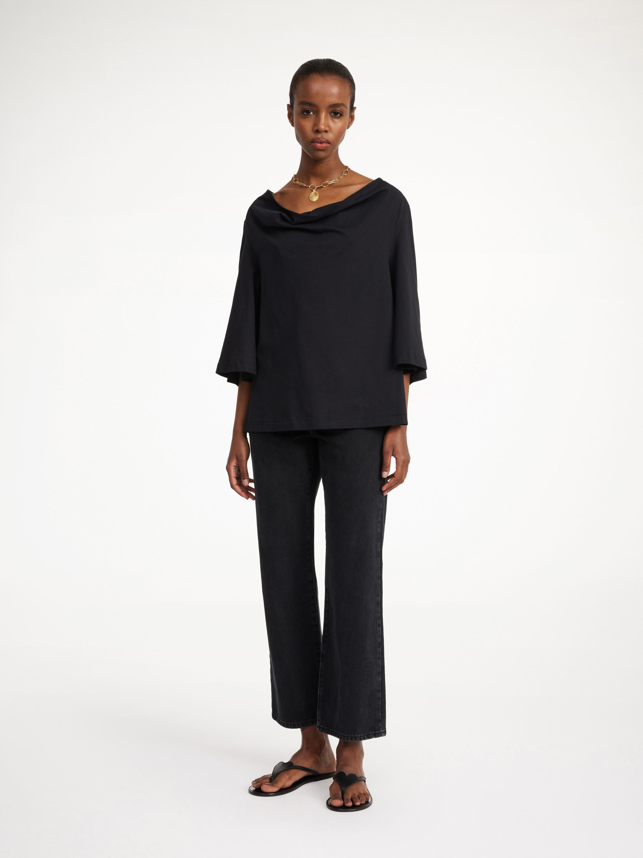 Shop By Malene Birger Bryar Organic Cotton T-shirt In Black