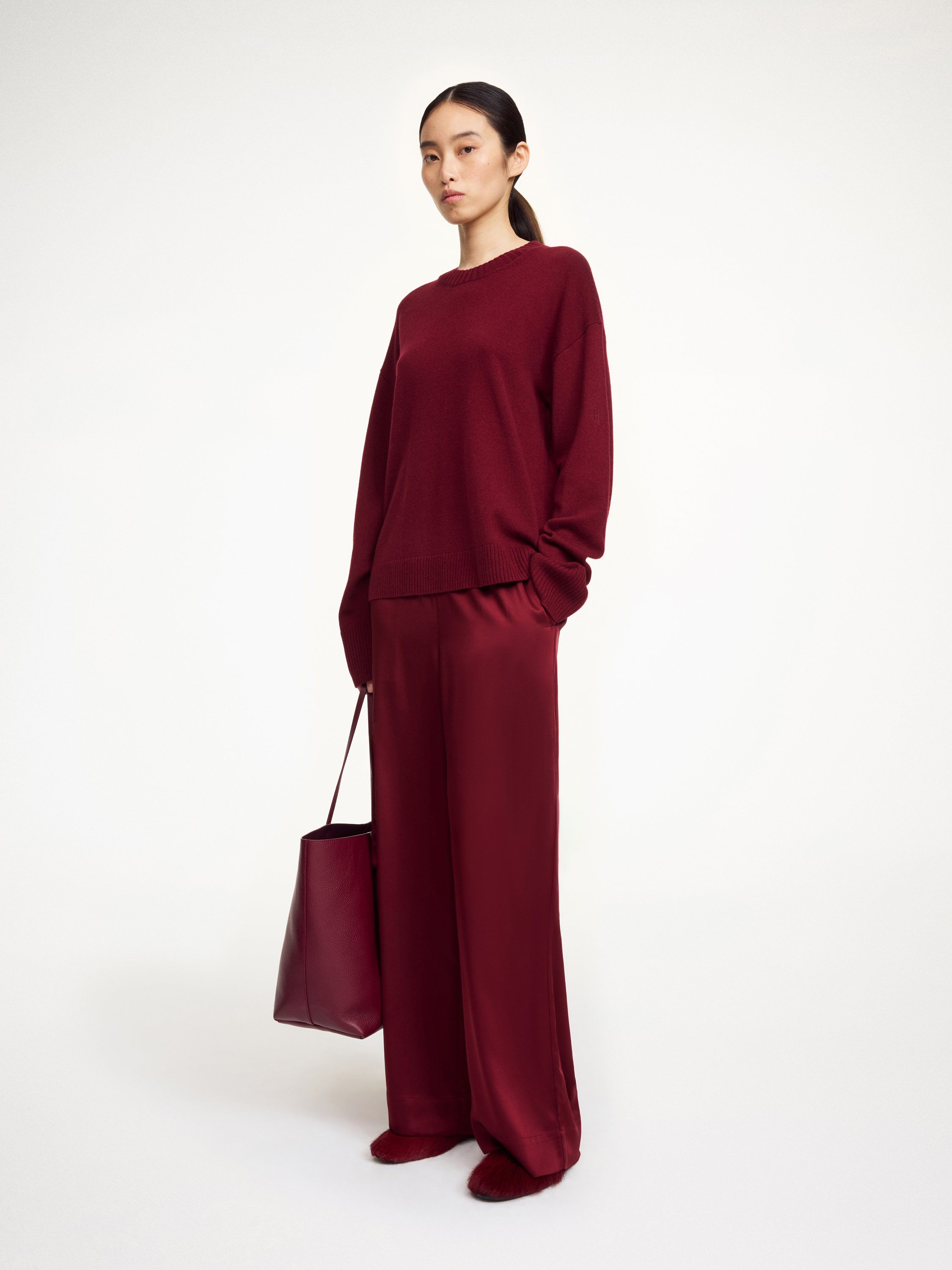 By Malene Birger Livane Wool Sweater In Burgundy