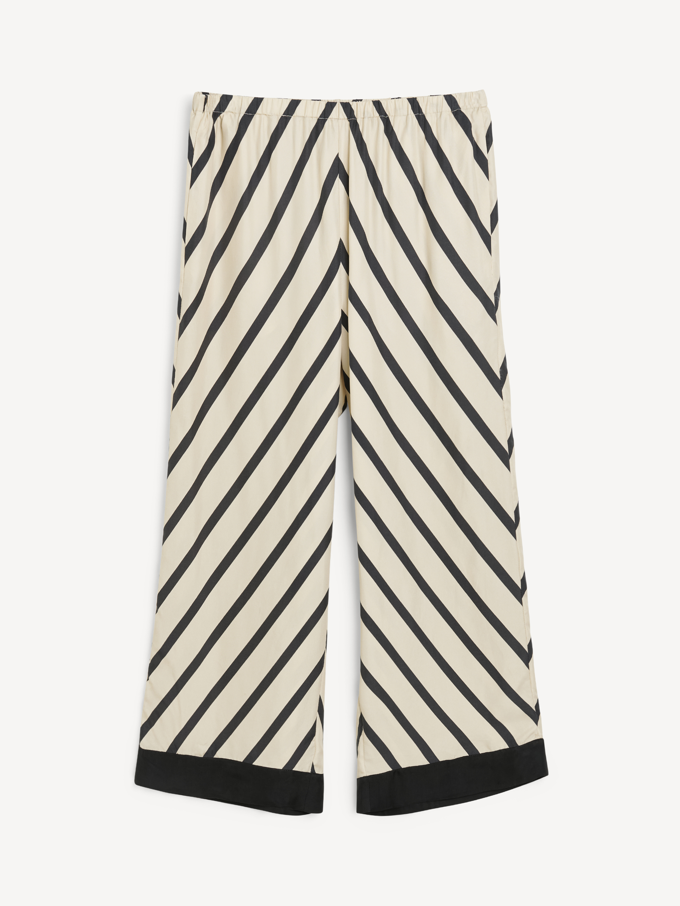 Shop By Malene Birger Mirabello Wide-leg Trousers In Diagonal Stripe