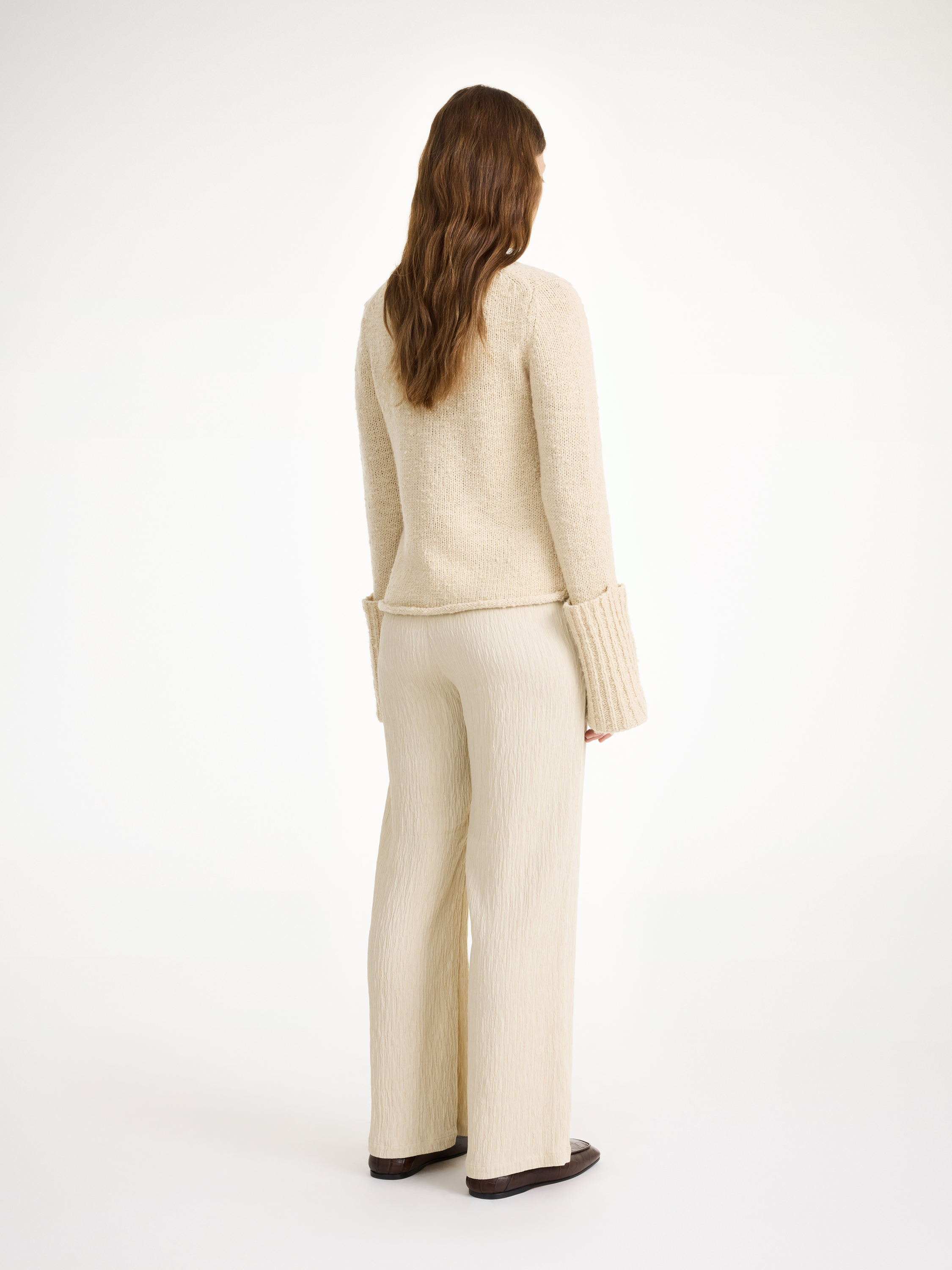 Shop By Malene Birger Darja Wide-leg Trousers In Oyster Gray