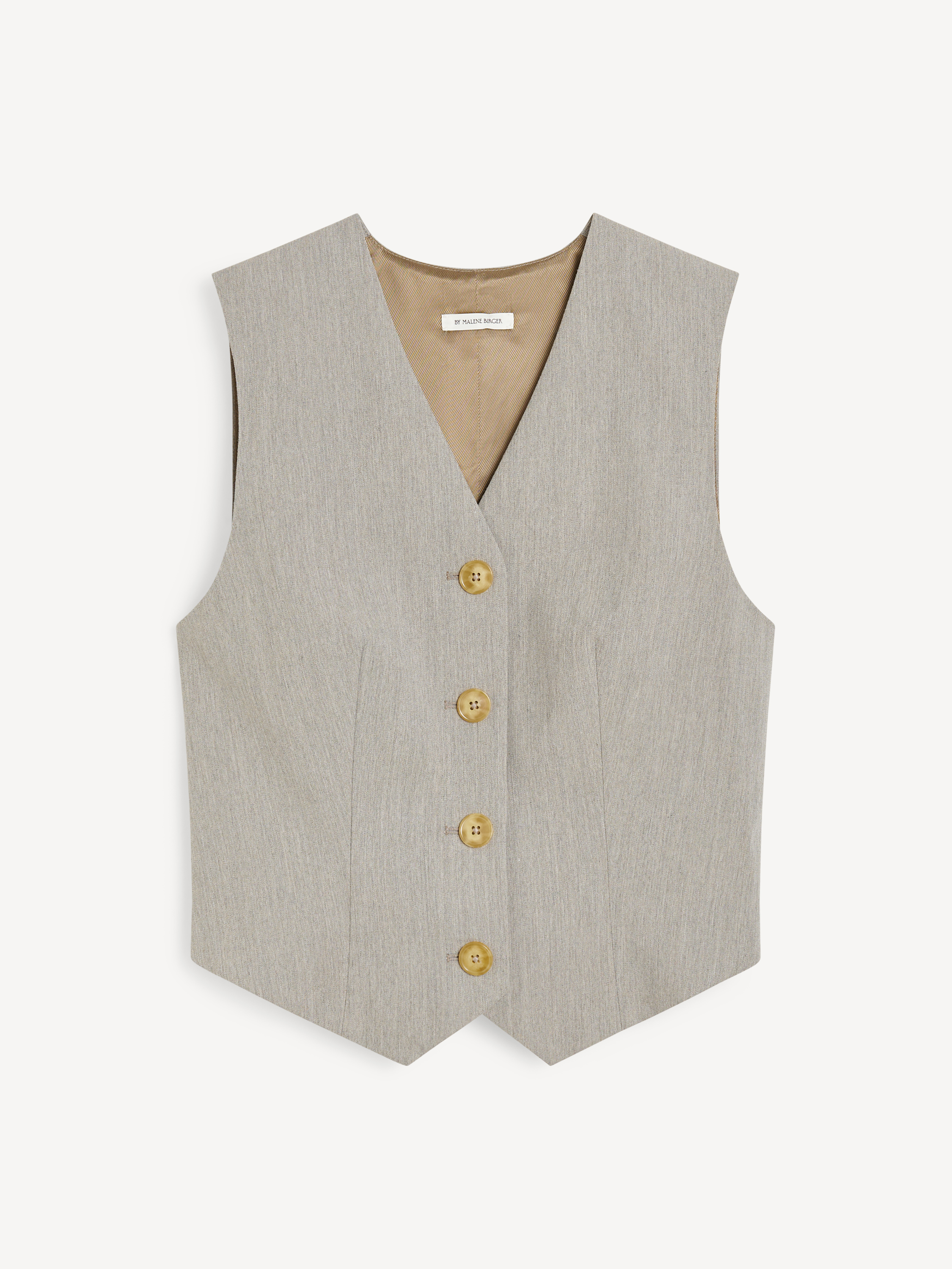 By Malene Birger Occa Waistcoat In Grey Brown Melange