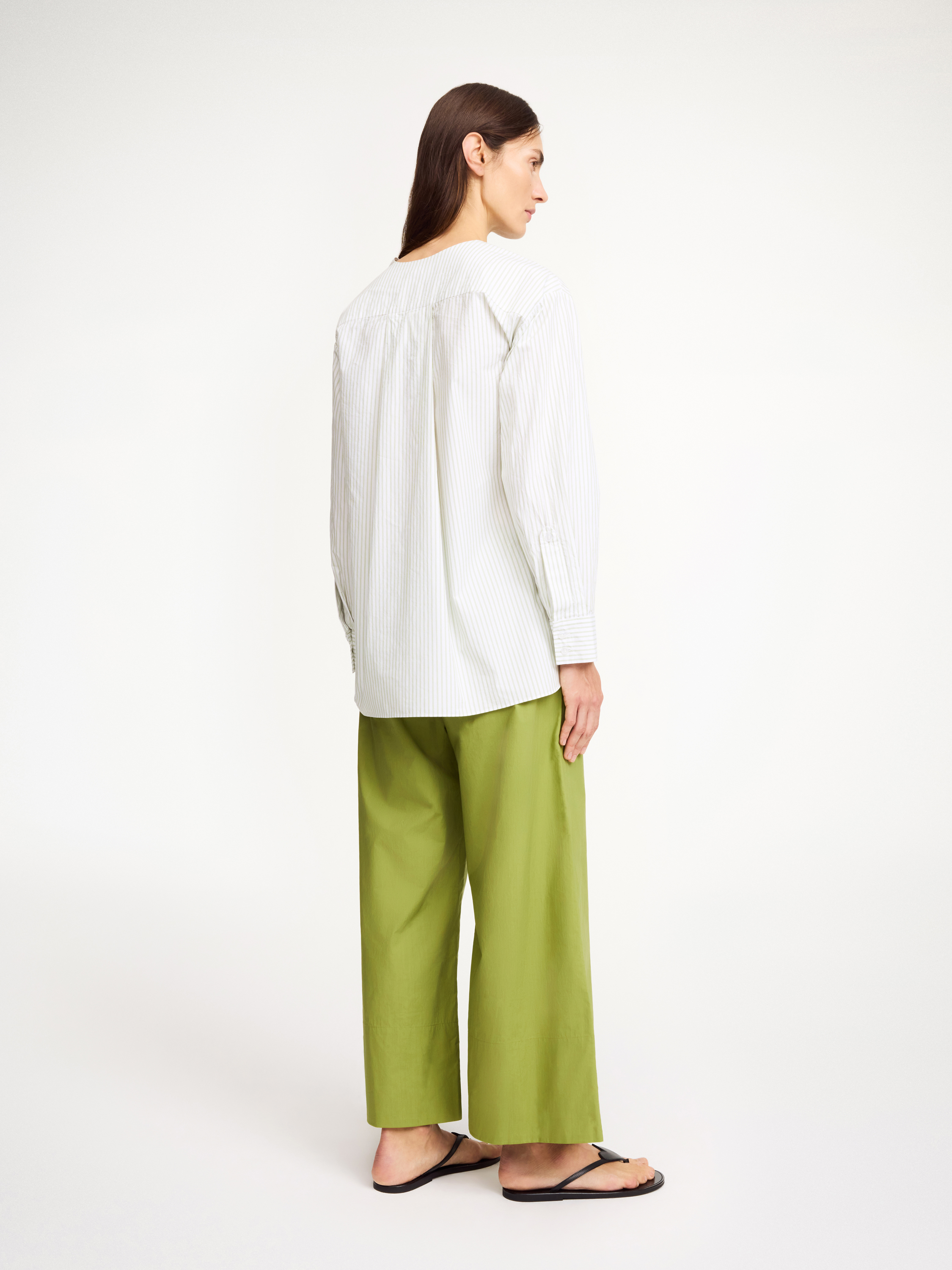 By Malene Birger Button Detail Long Sleeves Pleated Back