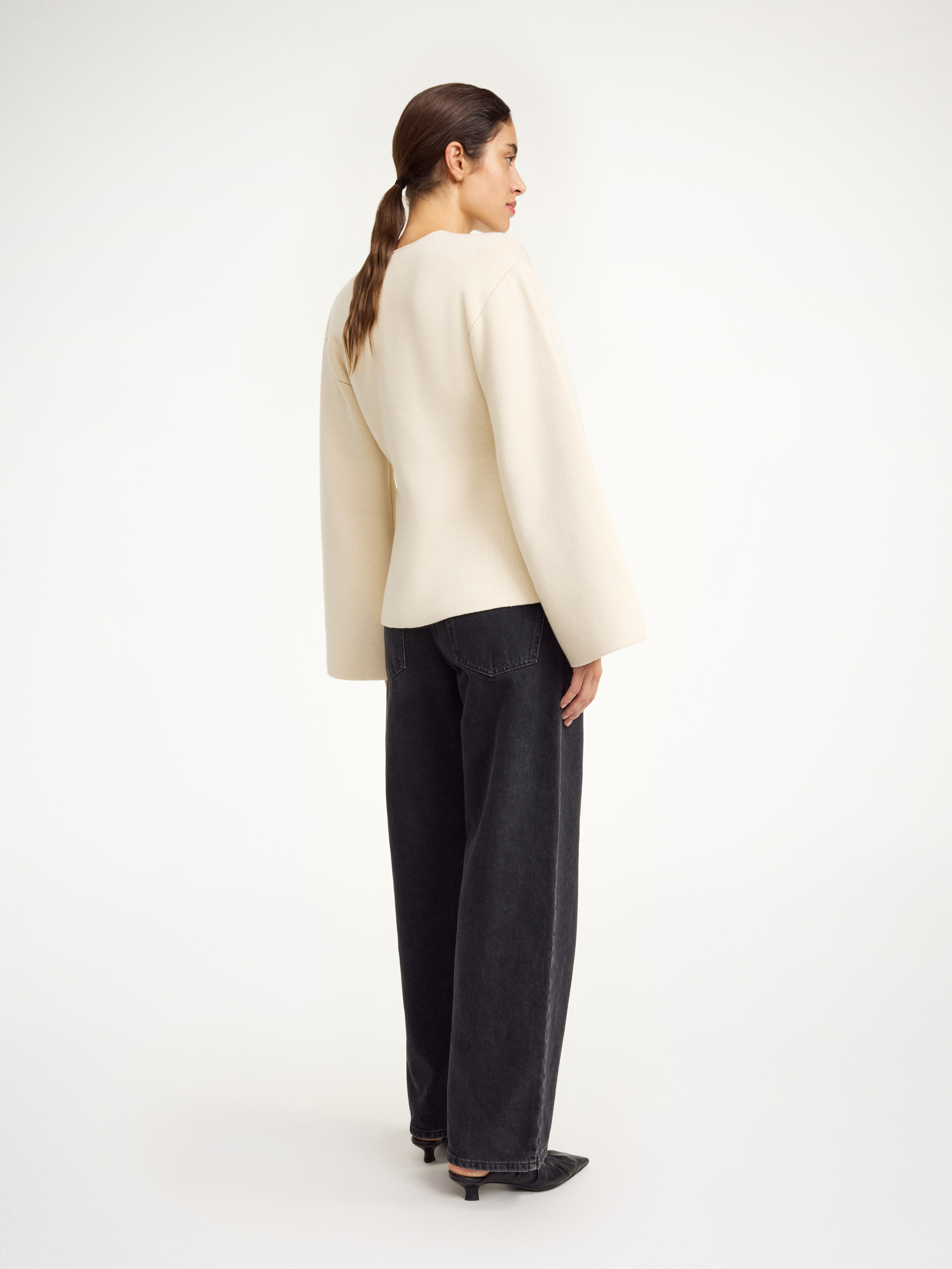 Shop By Malene Birger Tinley Wool-blend Cardigan In Soft White