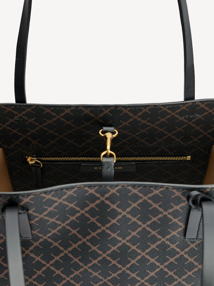 By Malene Birger Abi Printed Tote Bag In Dark Chokolate