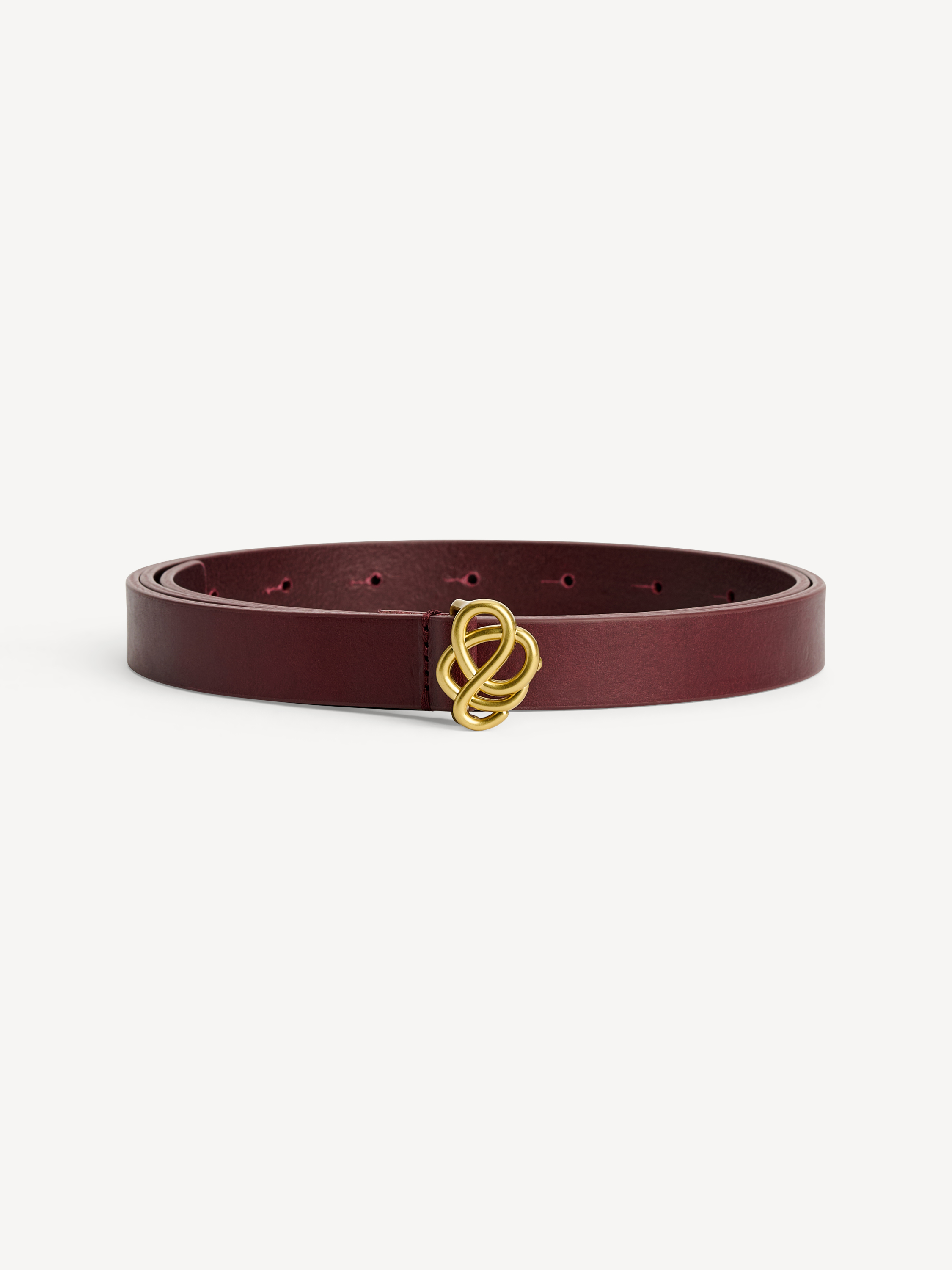 By Malene Birger Ouma Leather Belt In Burgundy