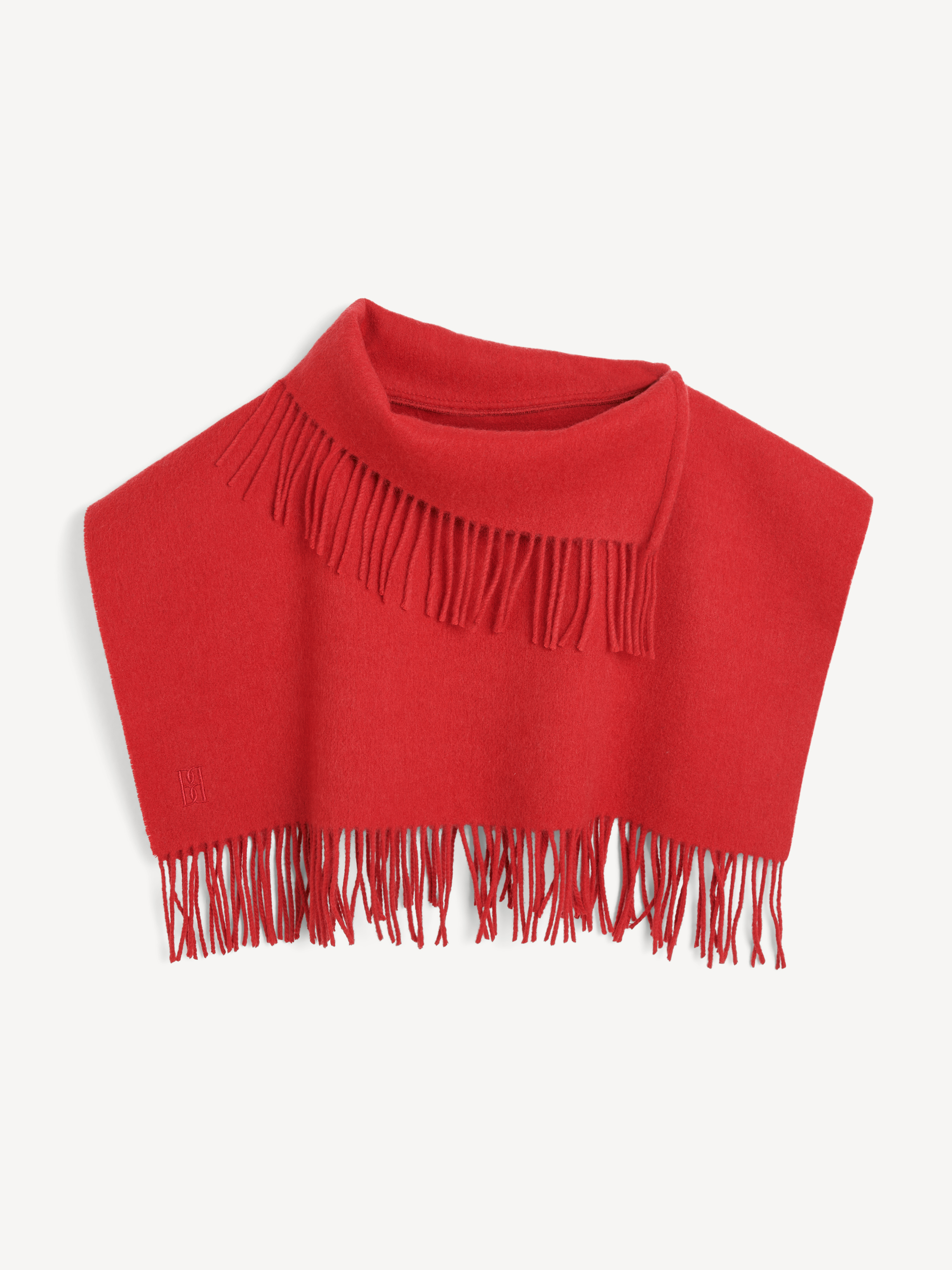 By Malene Birger Turtla Wool Fringe Bib In Dark Chilli