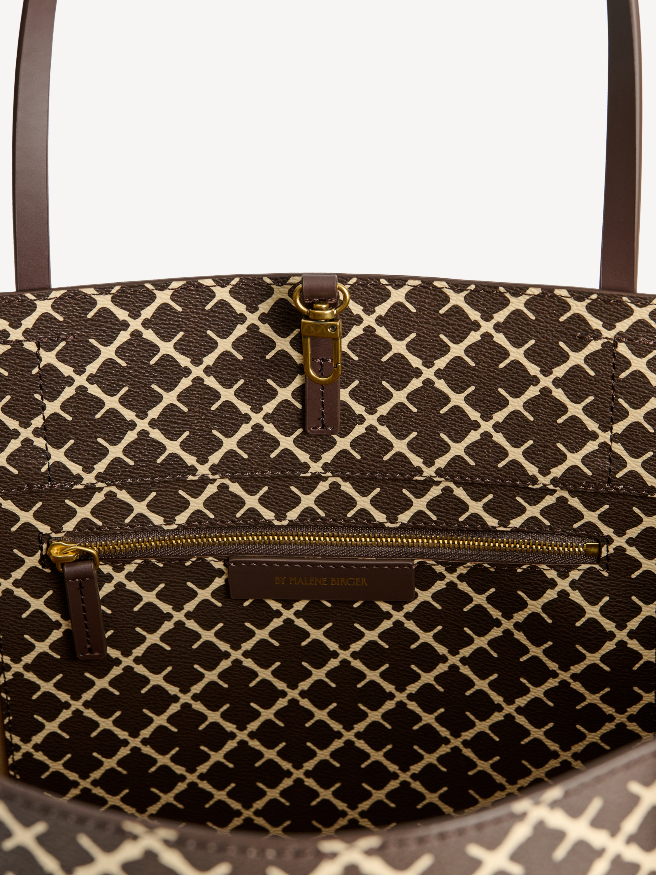 By Malene Birger Abi Printed Tote Bag In Warm Brown