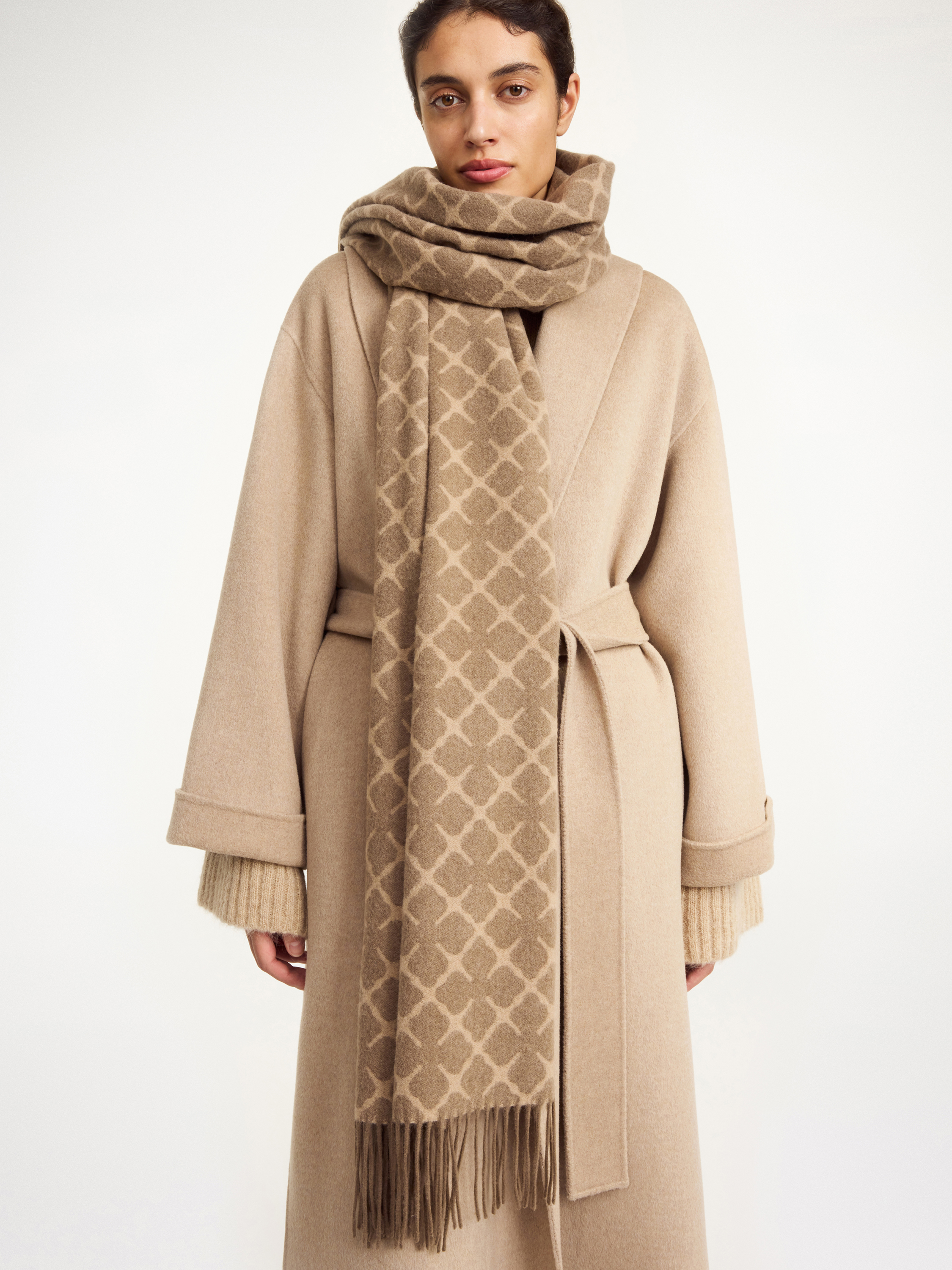 Shop By Malene Birger Ortega Cashmere-blend Scarf In Light Brown