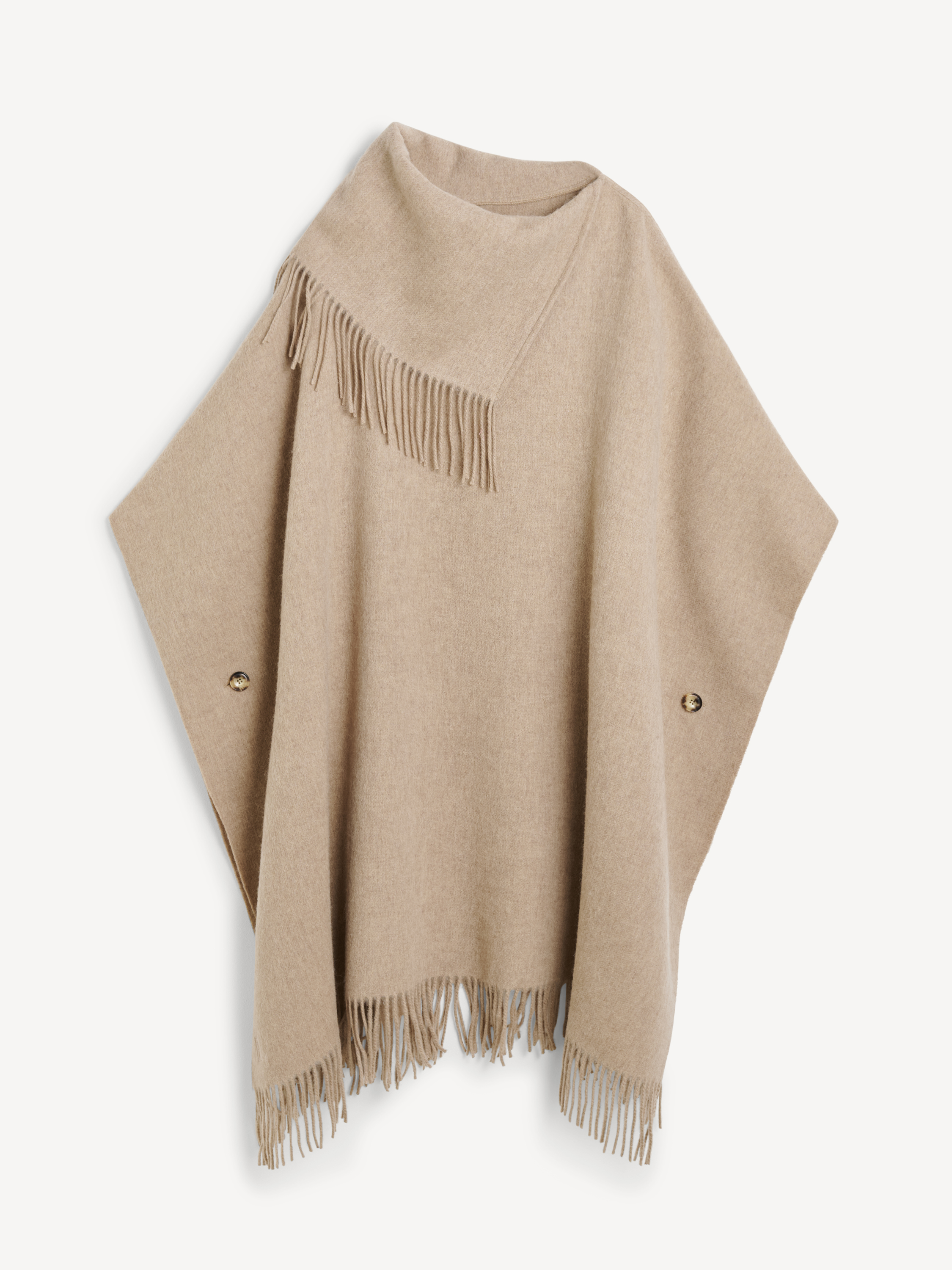 By Malene Birger Turtlo Wool Poncho In Grey Brown Melange