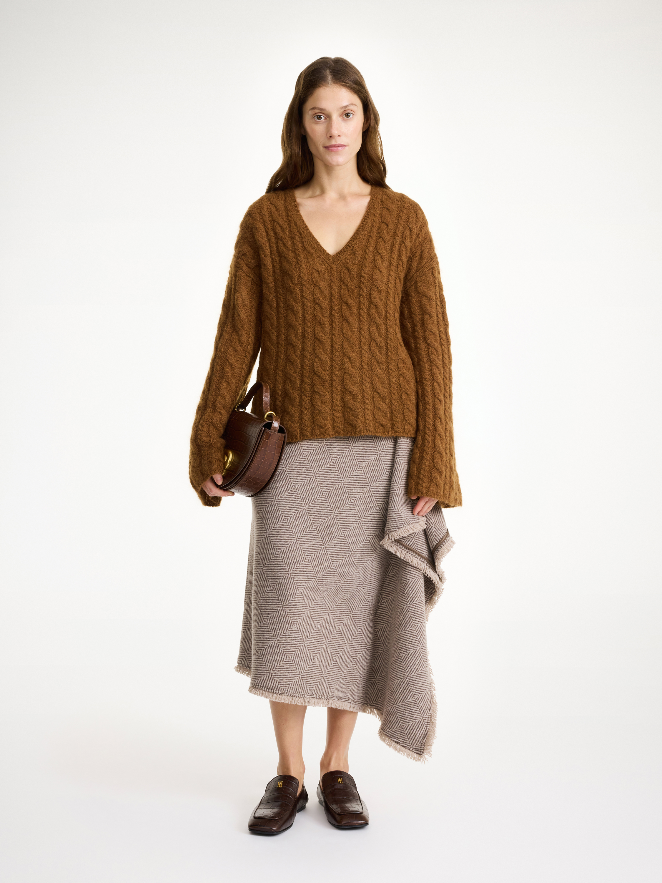 By Malene Birger Cimone Cable-knit Sweater In Bison
