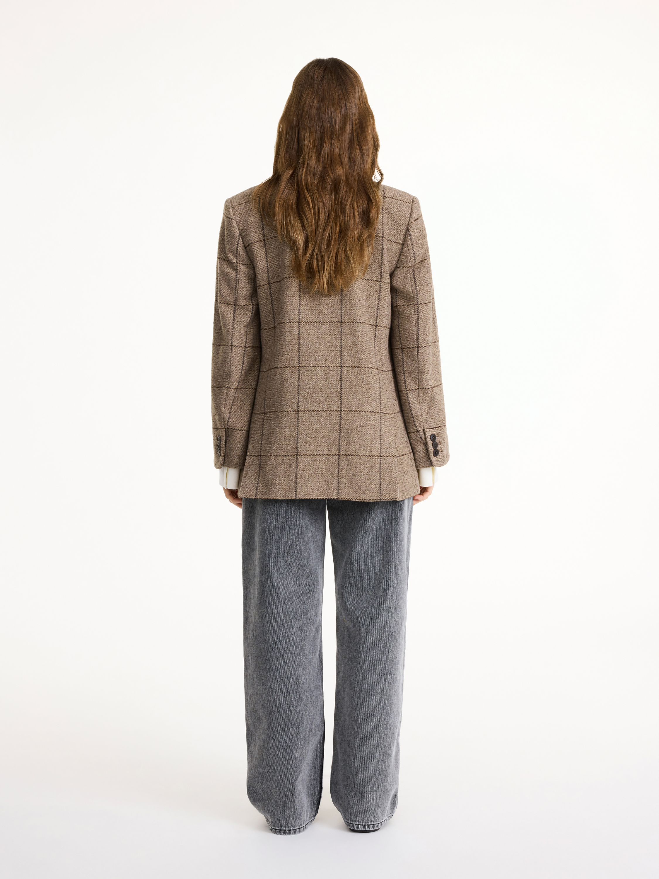 By Malene Birger Women's Railey Checked Embroidered Wool-blend Blazer In Neutrals