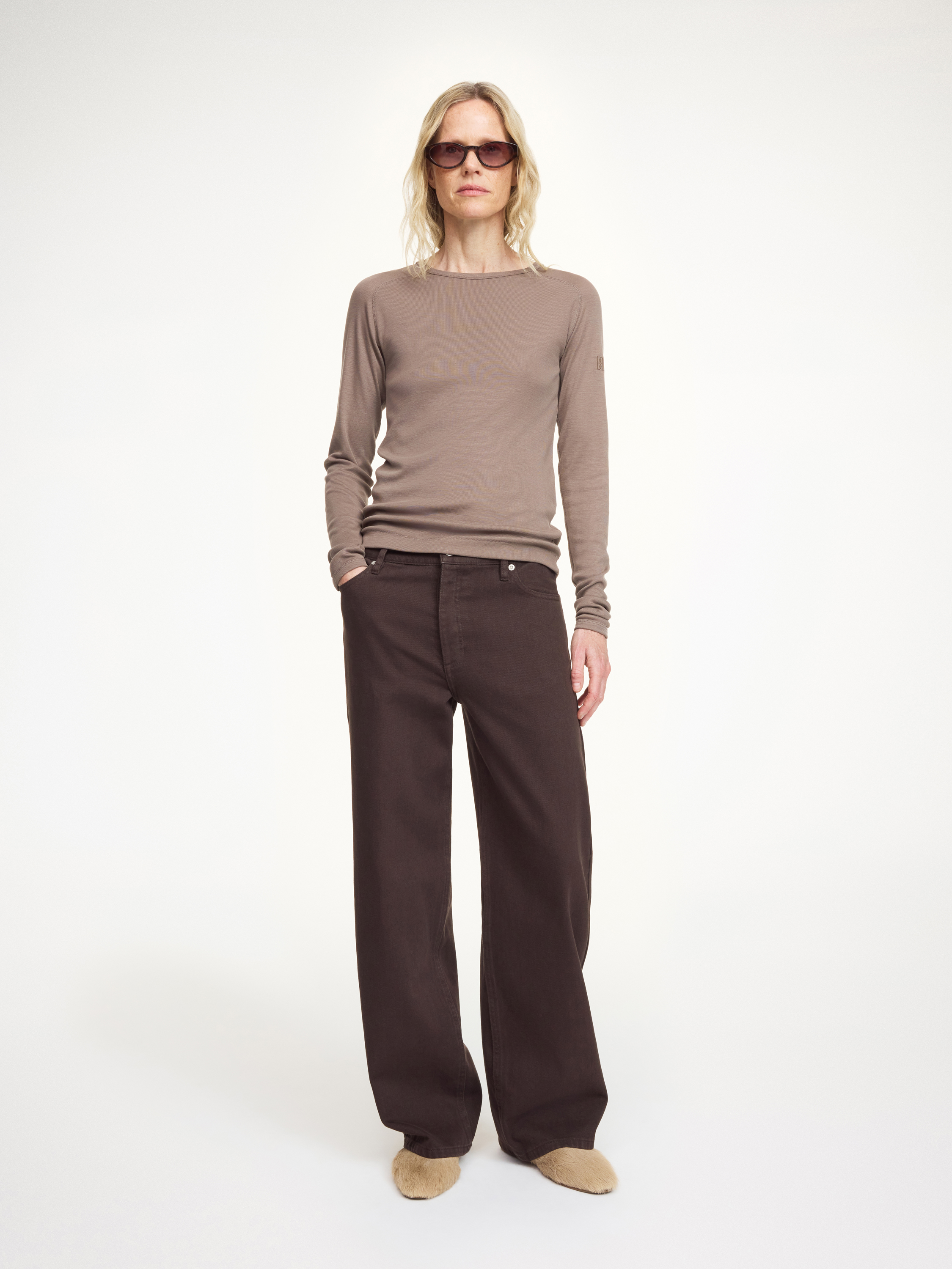 By Malene Birger Fritha Lyocell Long-sleeved T-shirt In Brown