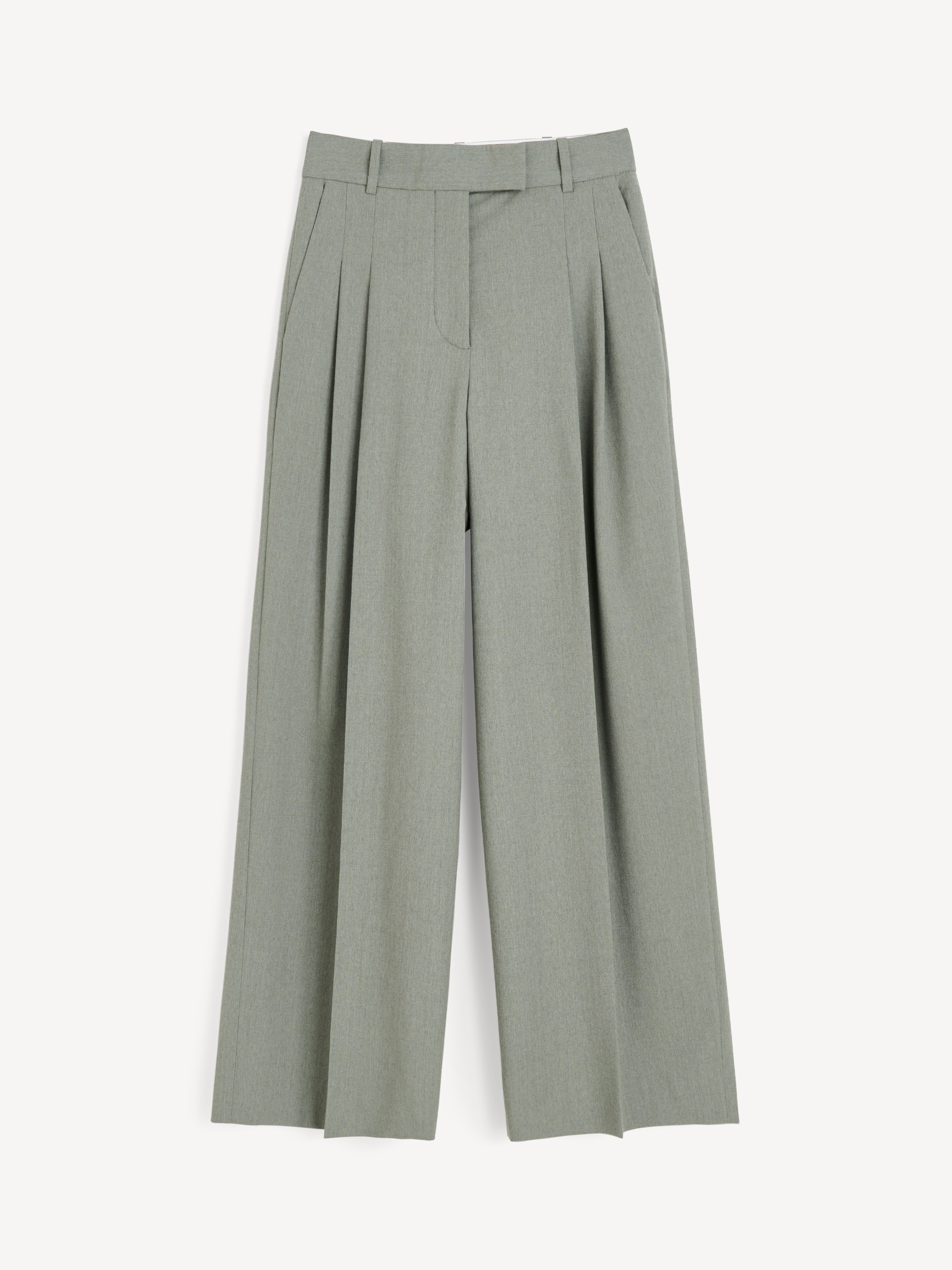 By Malene Birger Women's Khaki Melange Cymbaria High-Waist Trousers Size 38