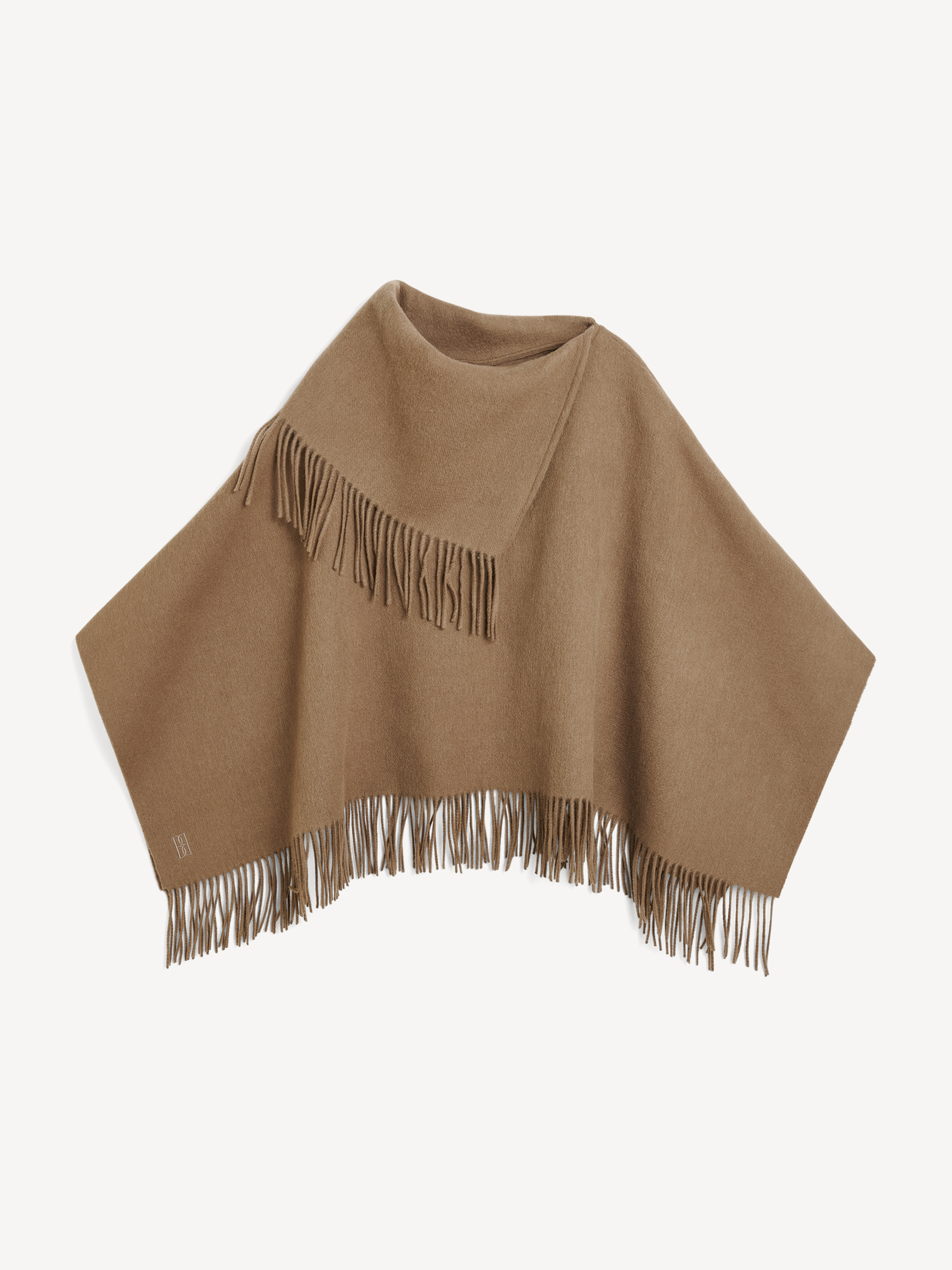 By Malene Birger Turtma Wool Fringe Bib In Light Brown