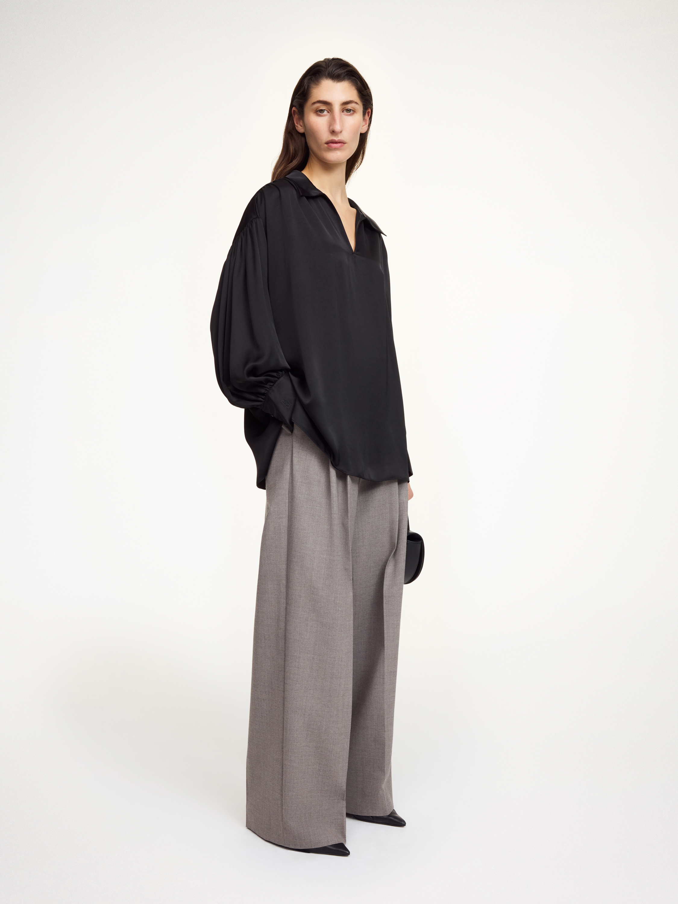 By Malene Birger Leonora Satin Blouse In Black