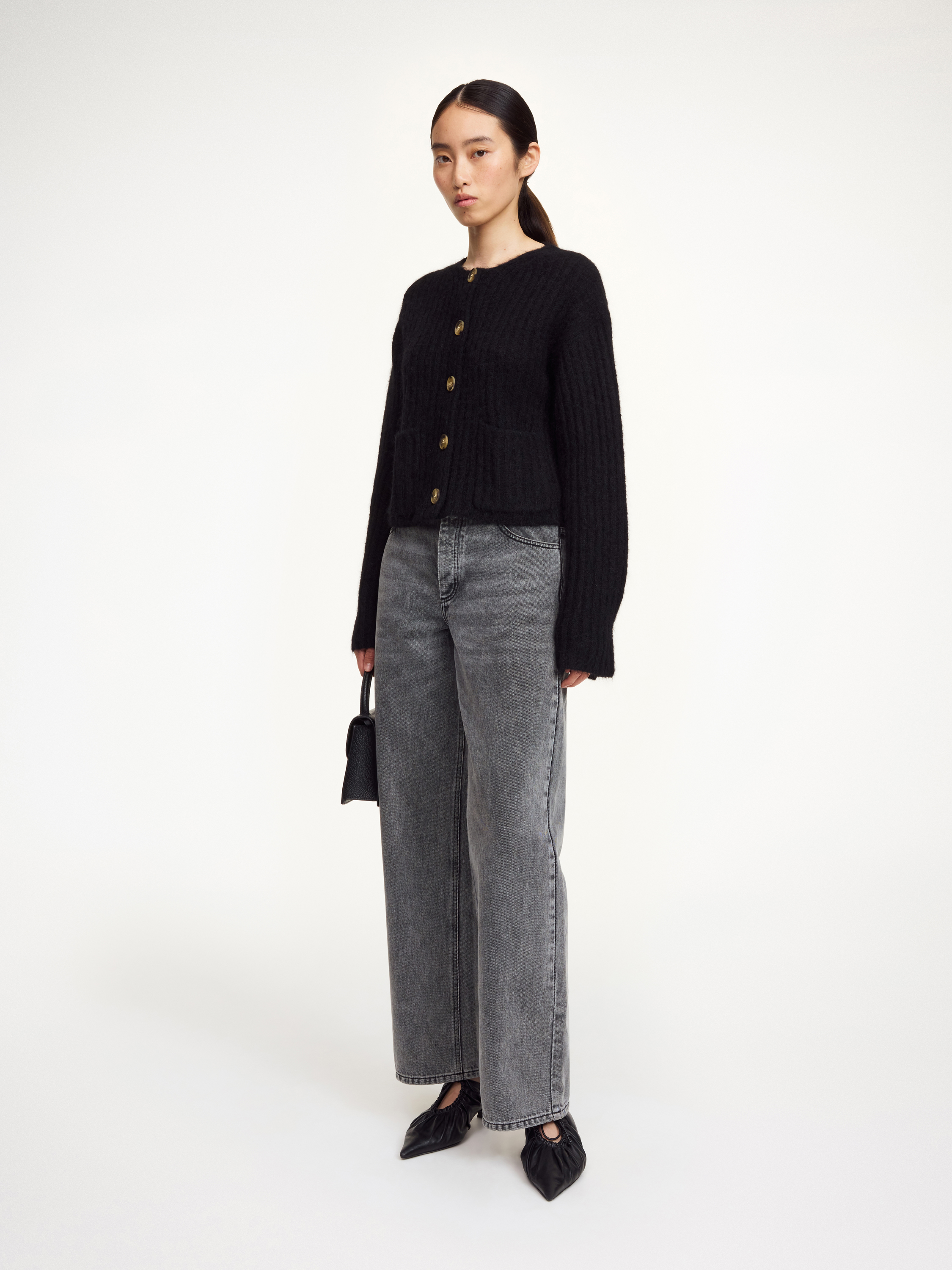 By Malene Birger Cierrou Rib Cardigan In Black