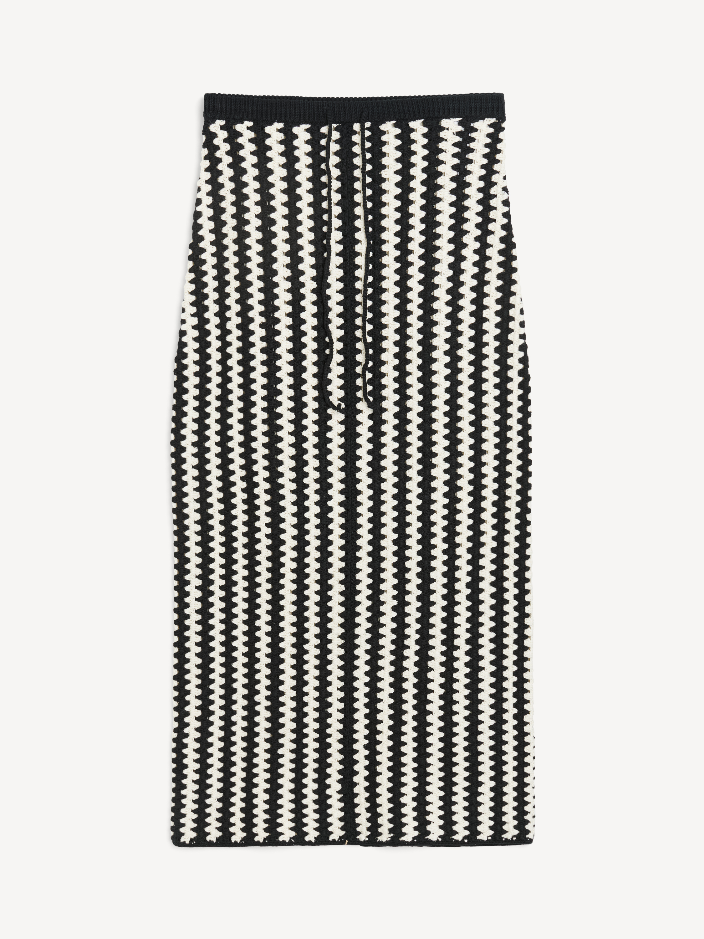 By Malene Birger Raze Crocheted Organic Cotton Midi Skirt In Crochet Black & White