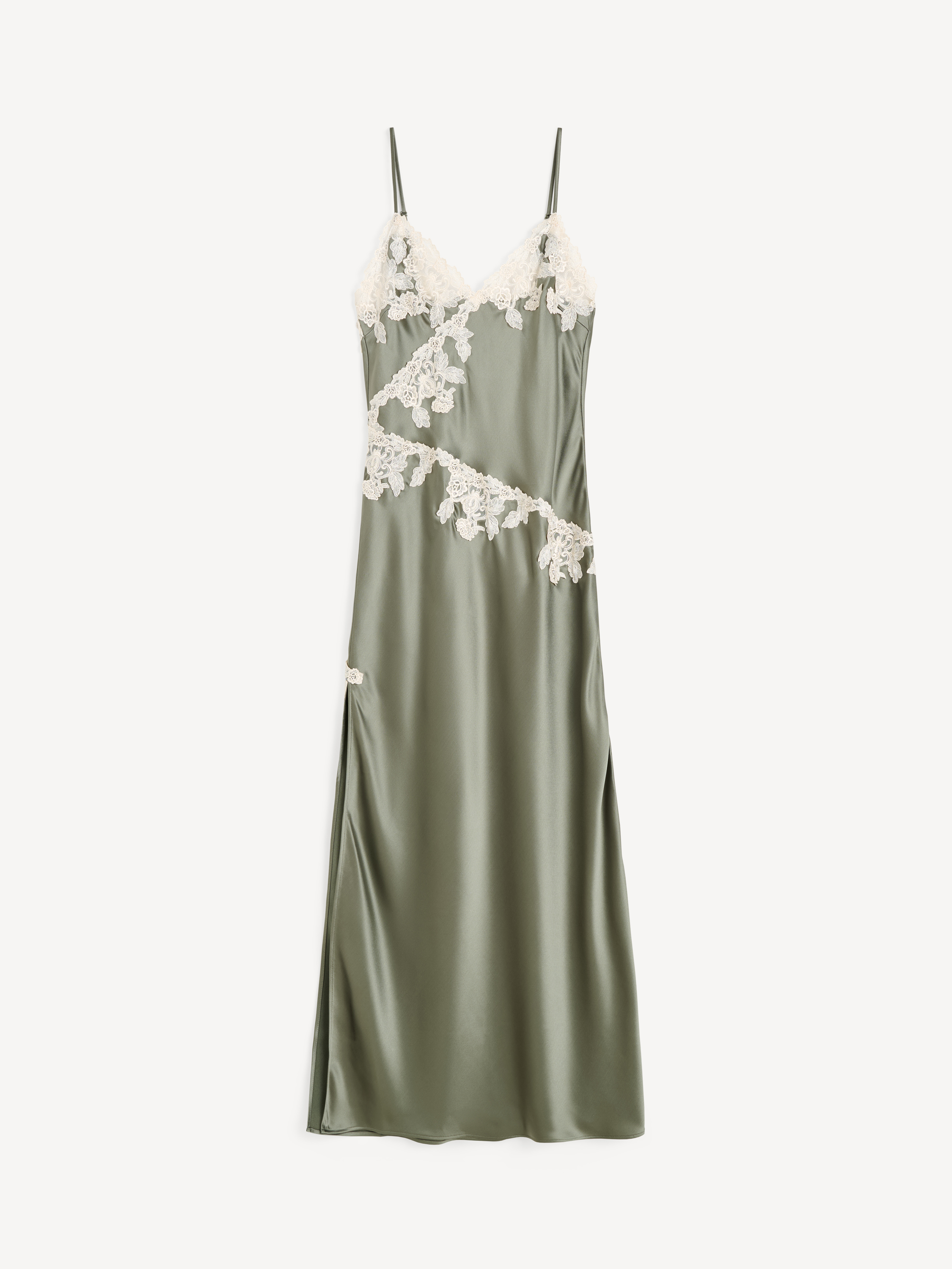 Vera-Satin-Maxikleid
