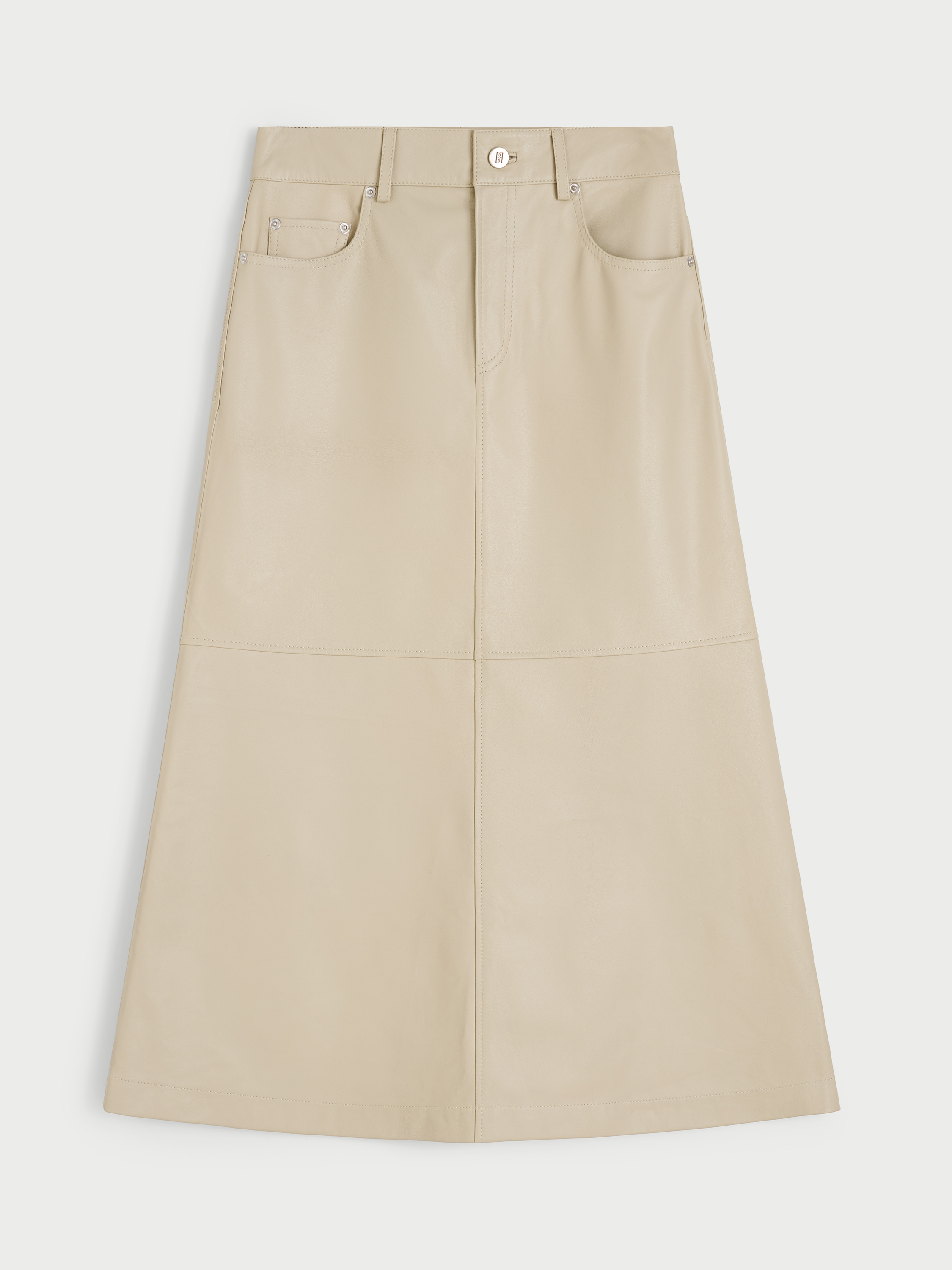 By Malene Birger Women's Old Beige Solene Organic Cotton Denim Skirt Size 32