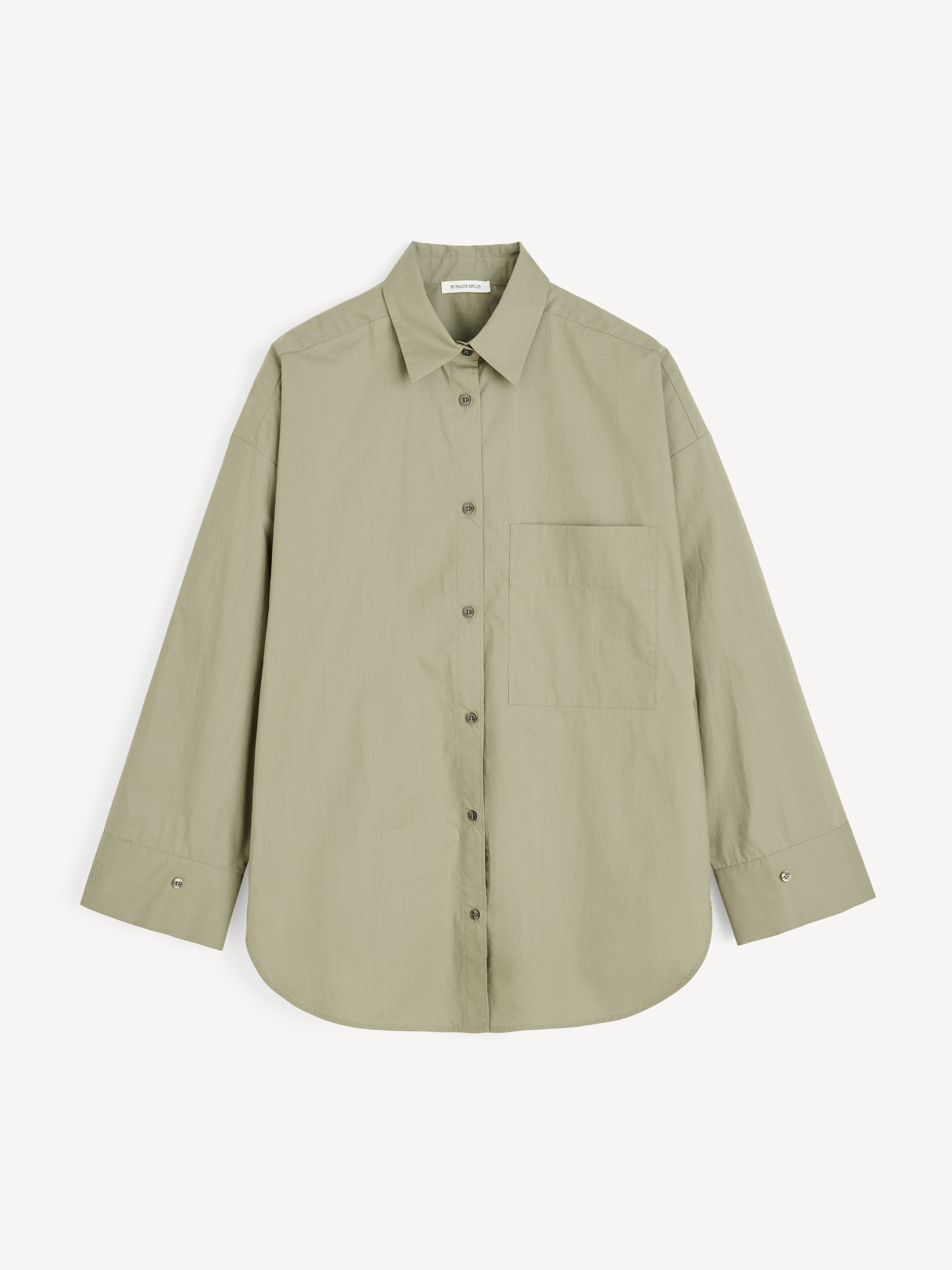 By Malene Birger Women's Deep Lichen Green Derris Organic Cotton Shirt Size 40