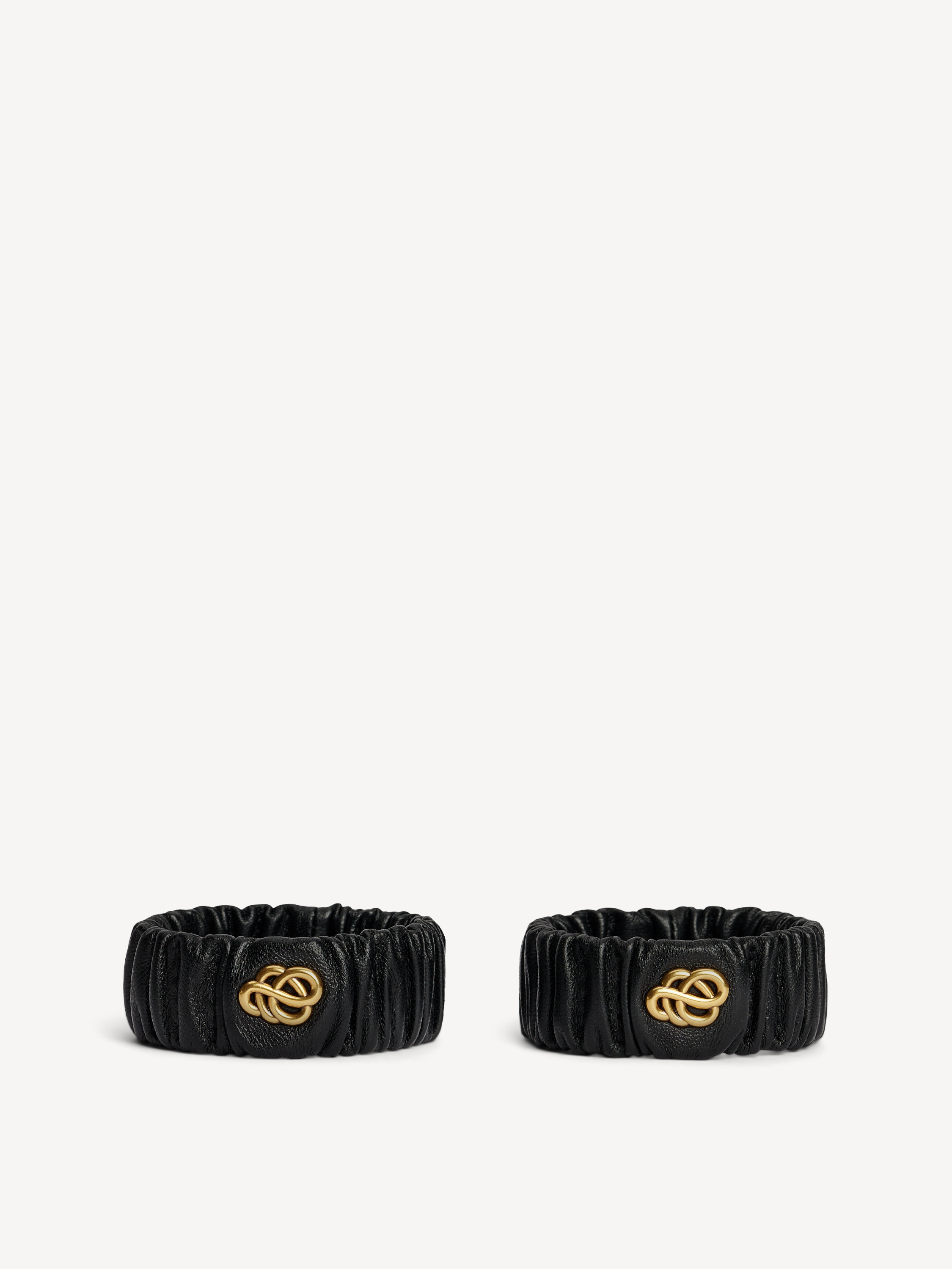 By Malene Birger Evelo Leather Wrist Bands Damen Schwarz