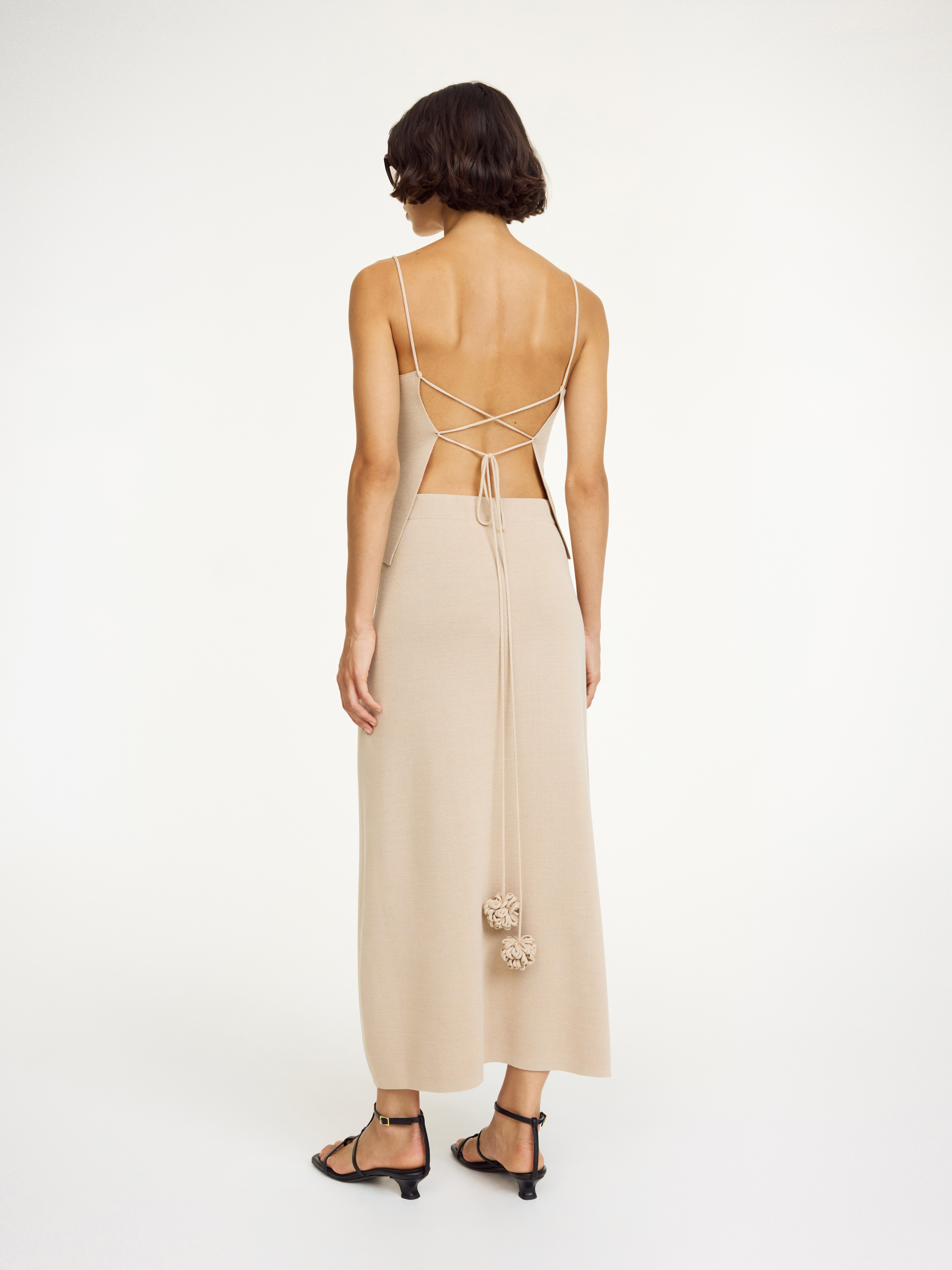 By Malene Birger Gillian Open-back Knit Tank Top In Nomad
