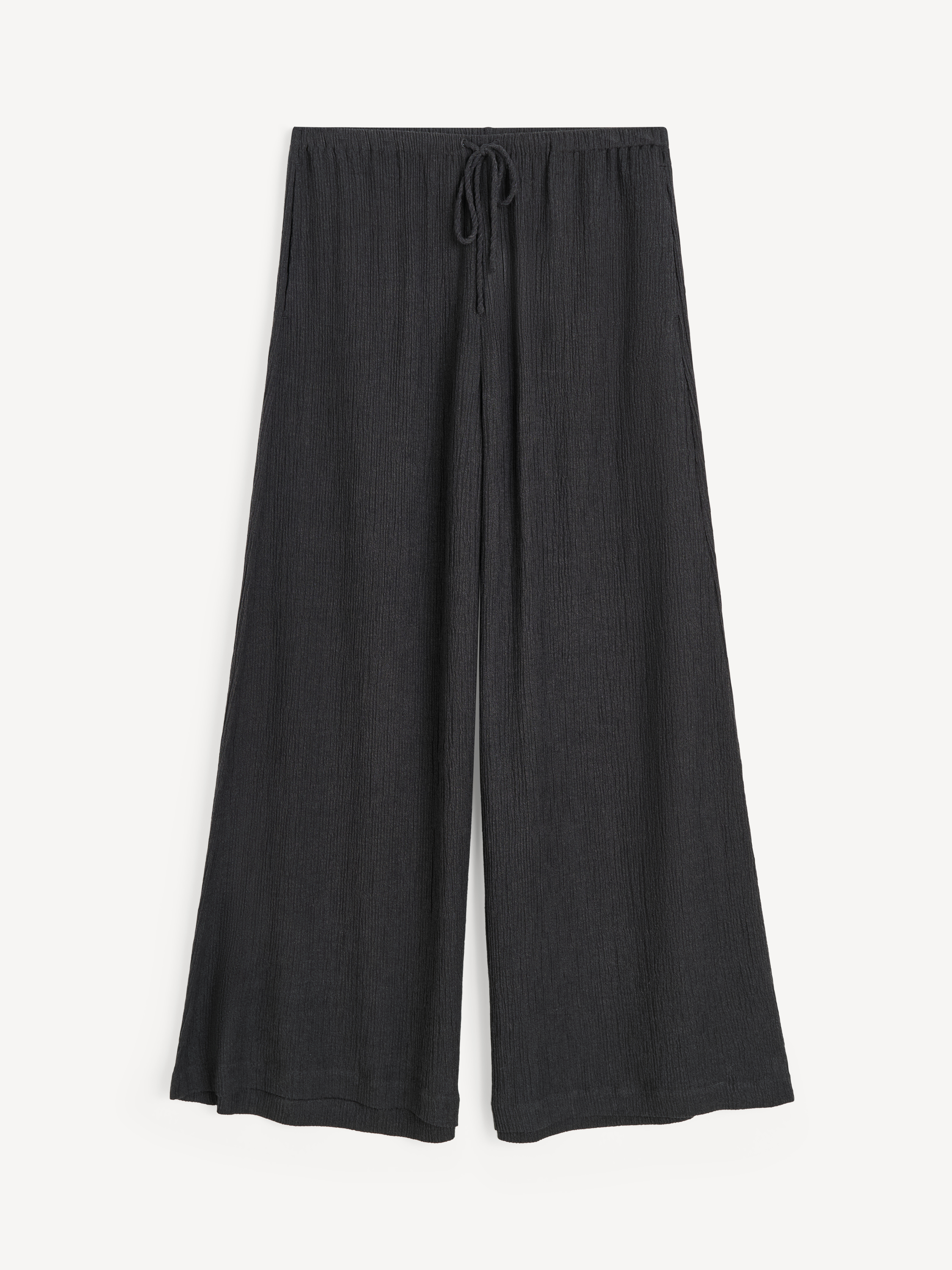 By Malene Birger Women's Black Pisca Weave Wide-Leg Trousers Size 38