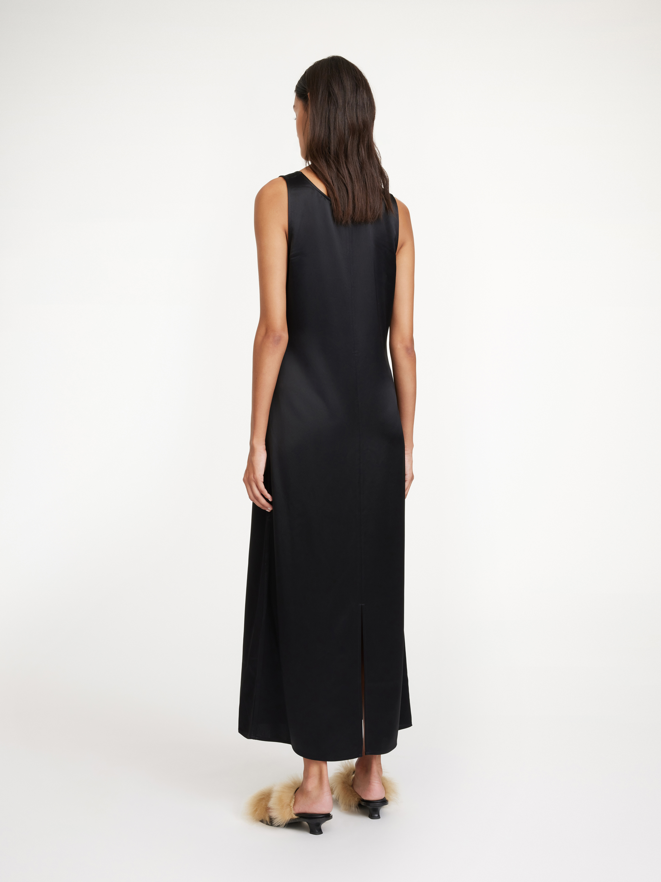 By Malene Birger Wick Slit-detailed Midi Skirt In Black