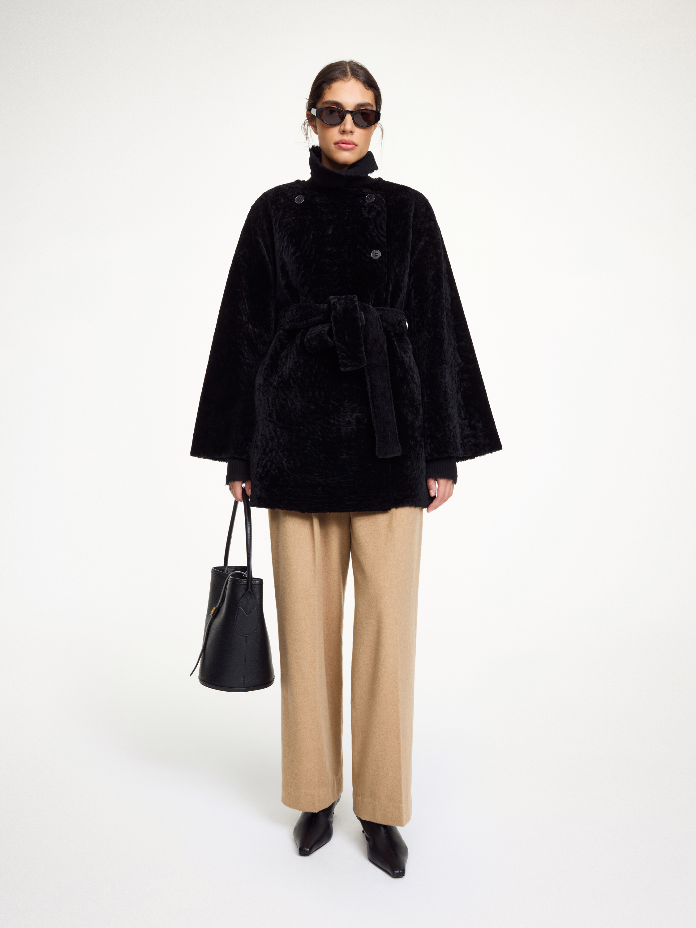 By Malene Birger Sannie Shearling Jacket In Black