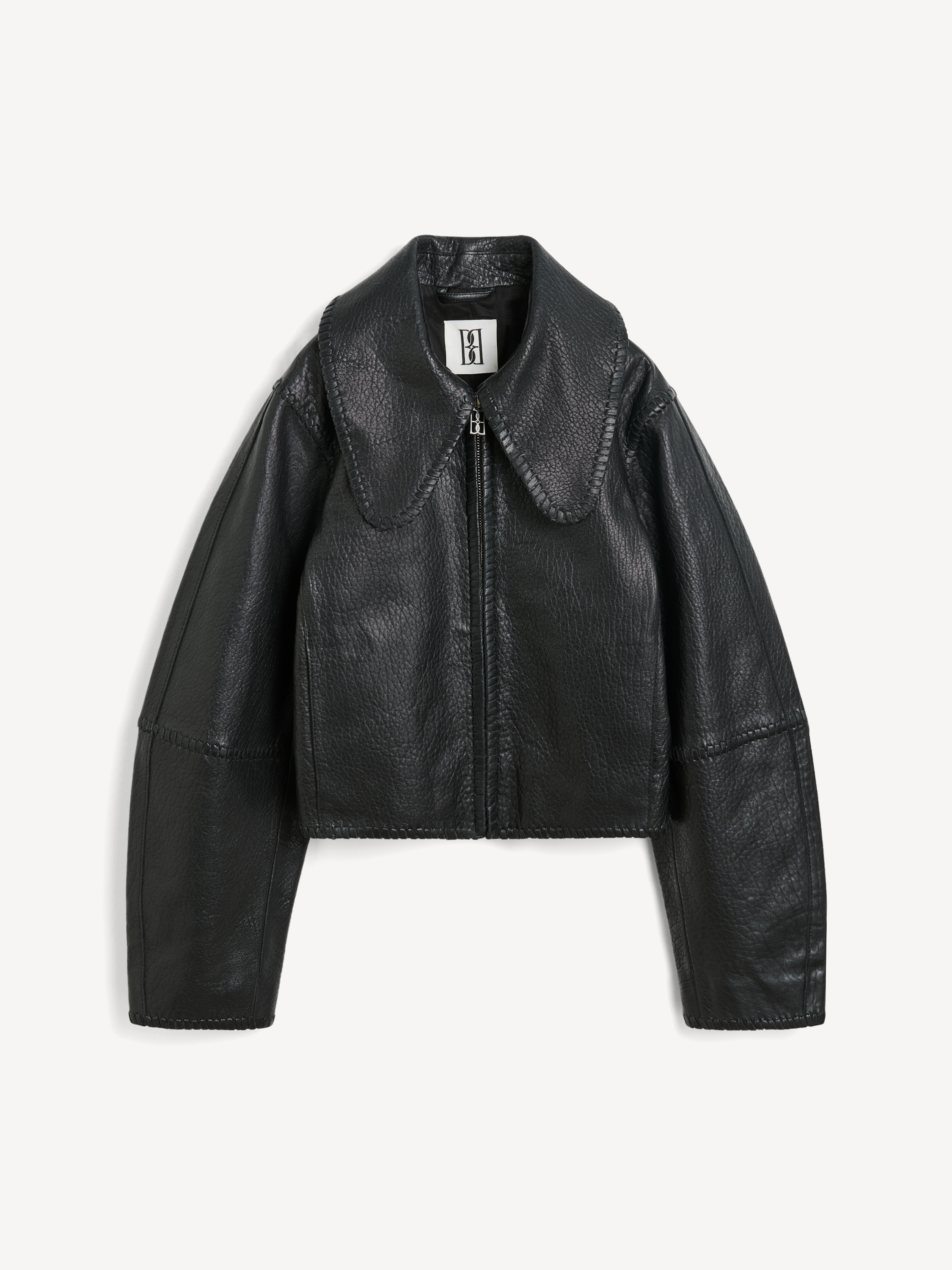 By Malene Birger Rowani Cropped Leather Jacket In Black