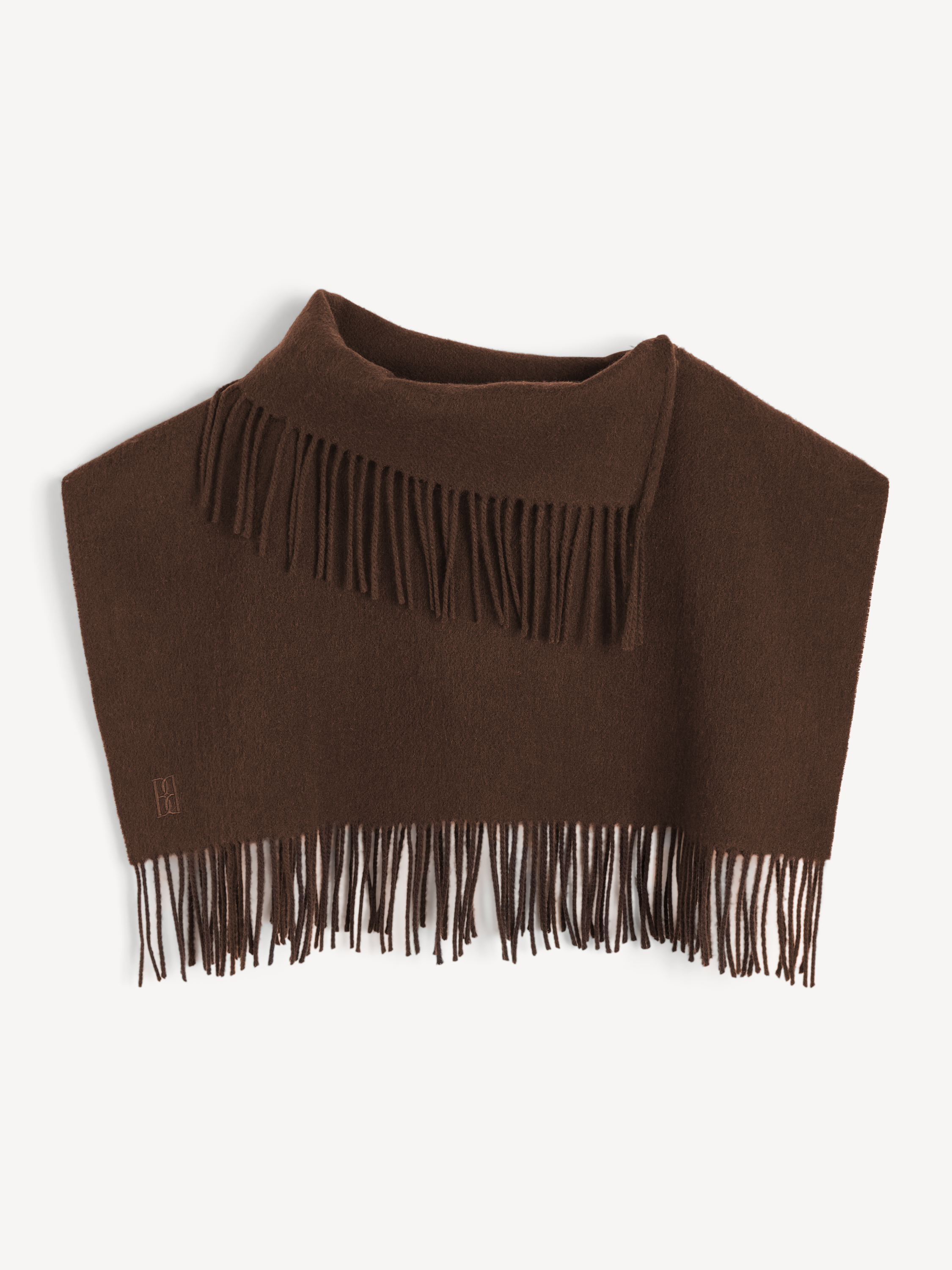 By Malene Birger Turtla Wool Fringe Bib In Brown