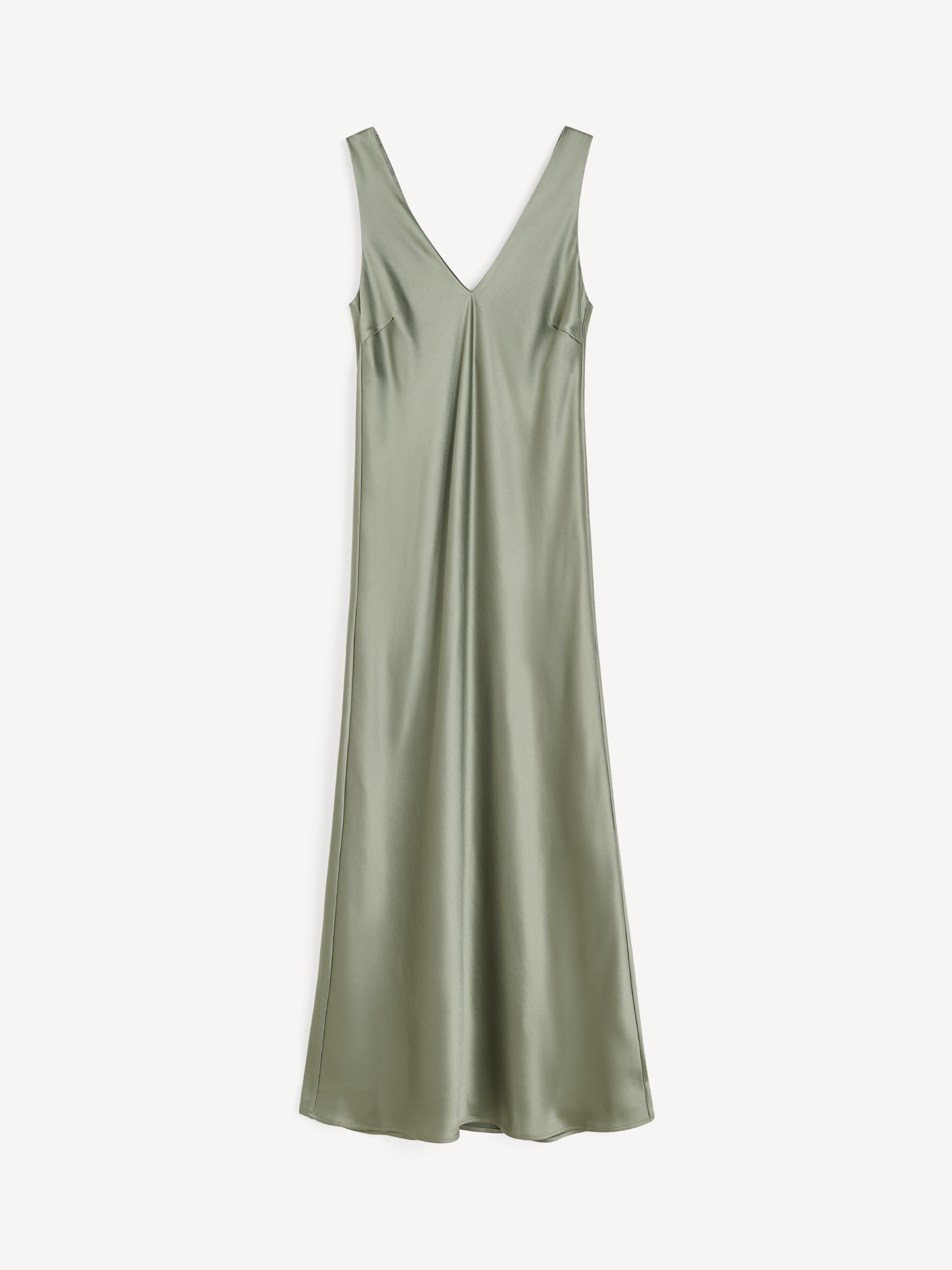 By Malene Birger Kvinders Deep Lichen Green Levita Satin Maxikjole Størrelse 38