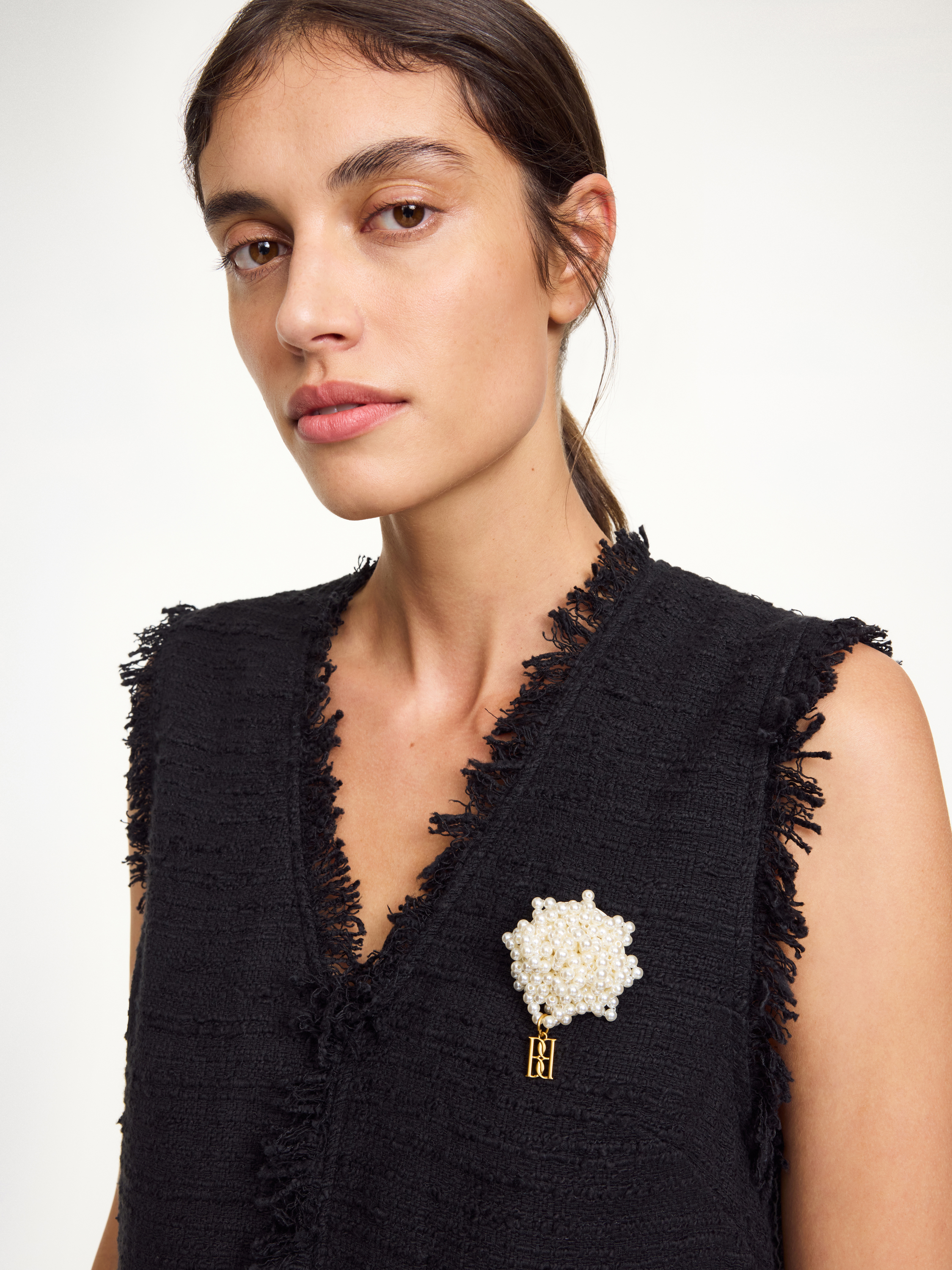 By Malene Birger Helea Brooch In White